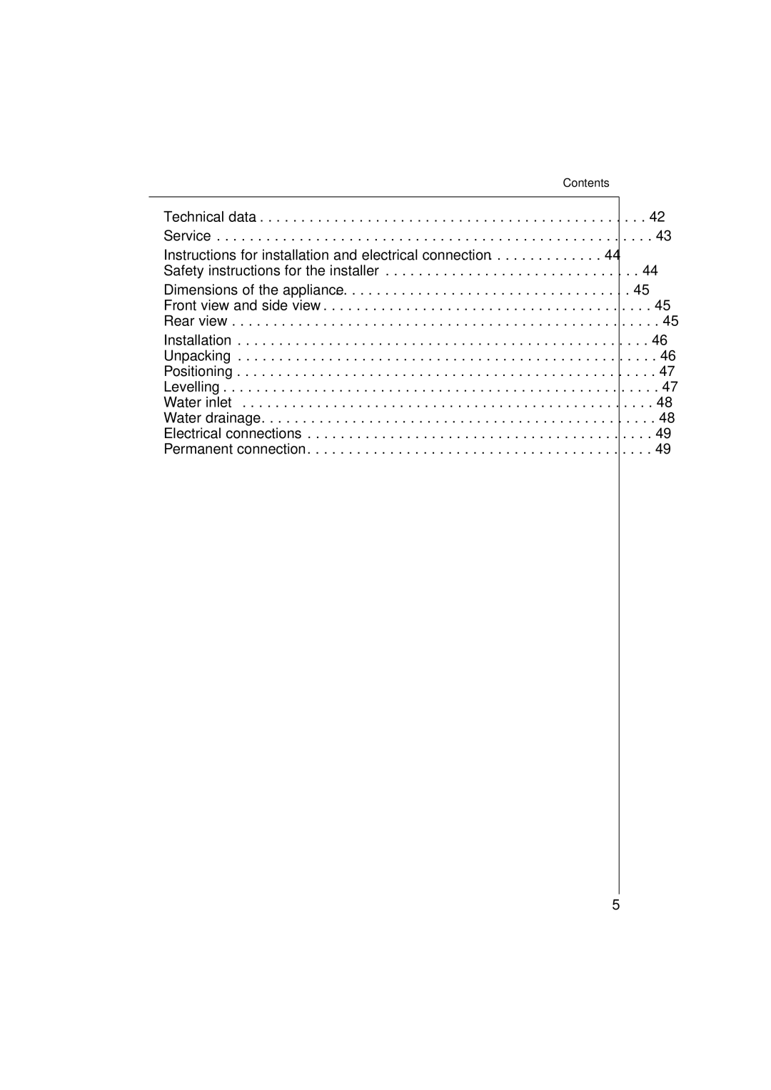 AEG 1271 manual Contents Technical data Service 