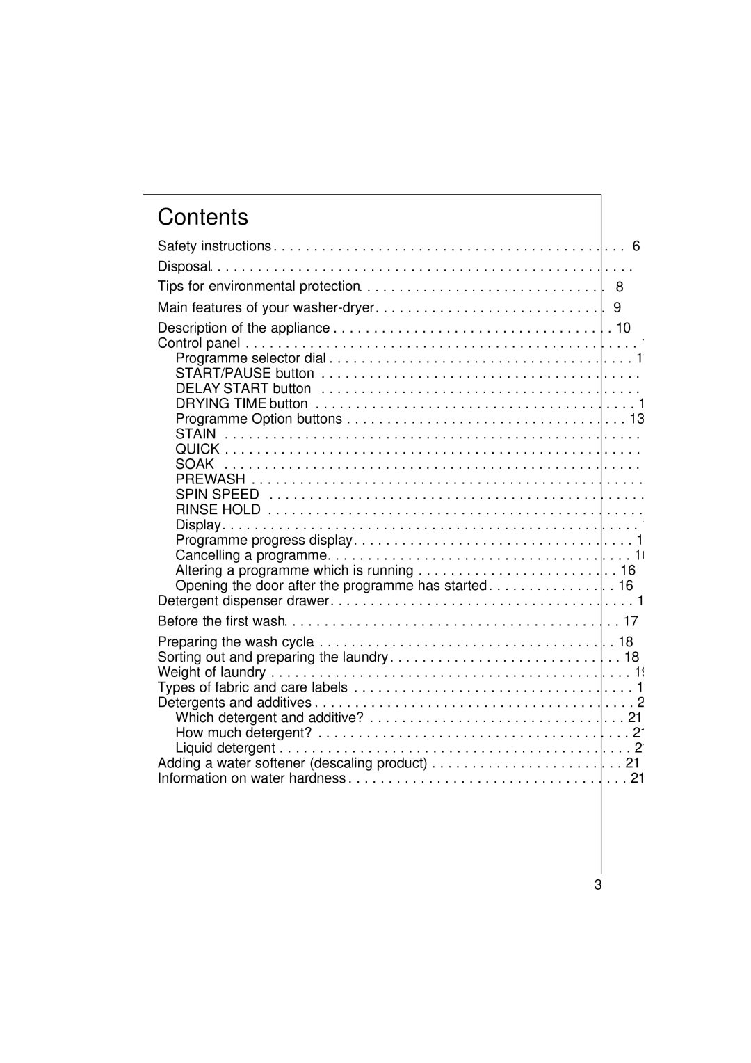 AEG 12710 manual Contents 