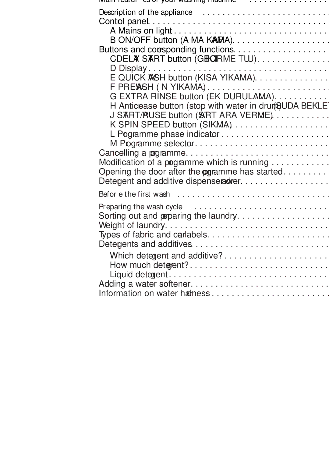 AEG 135 EL manual Contents 