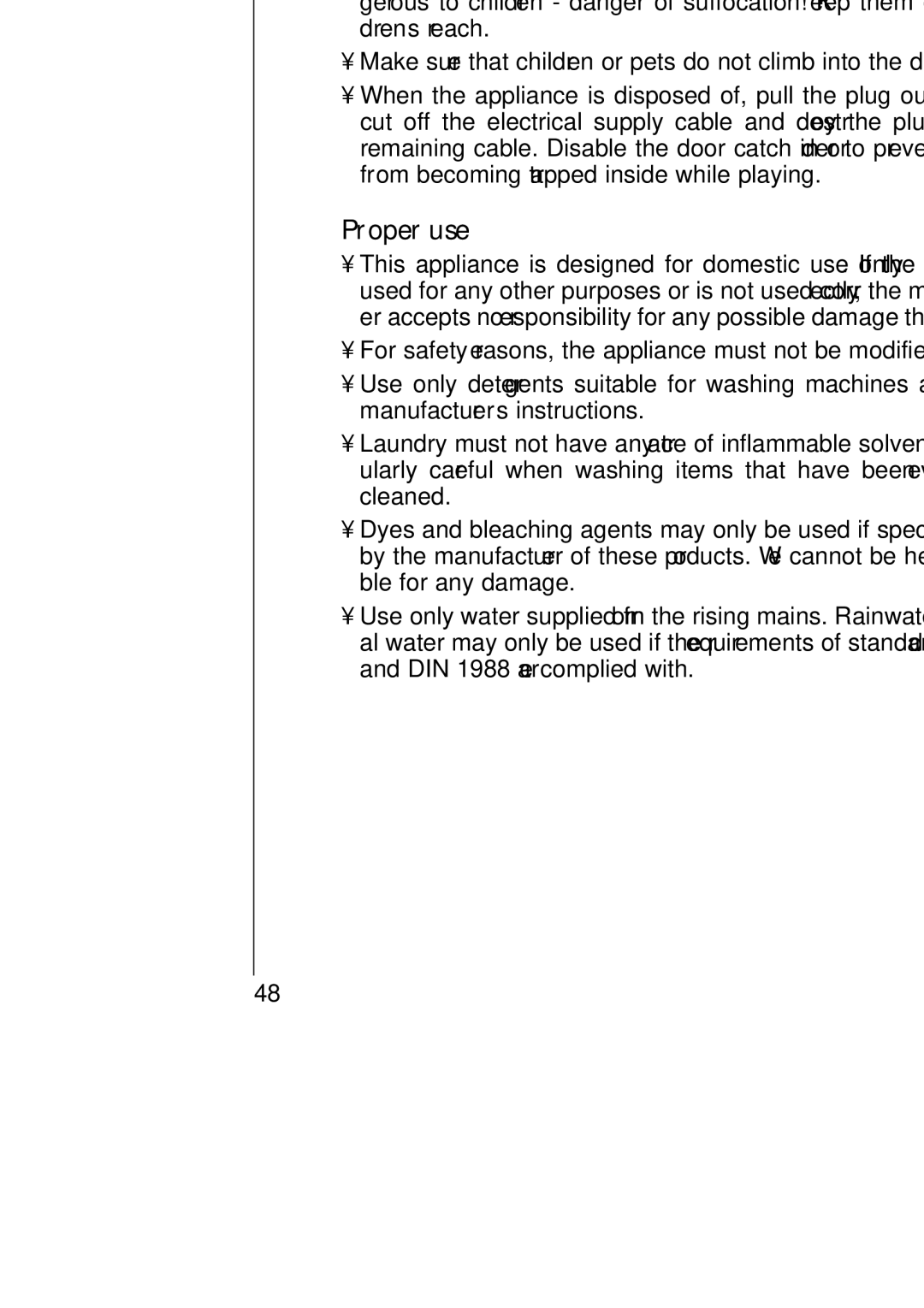 AEG 135 EL manual Child safety, Proper use 