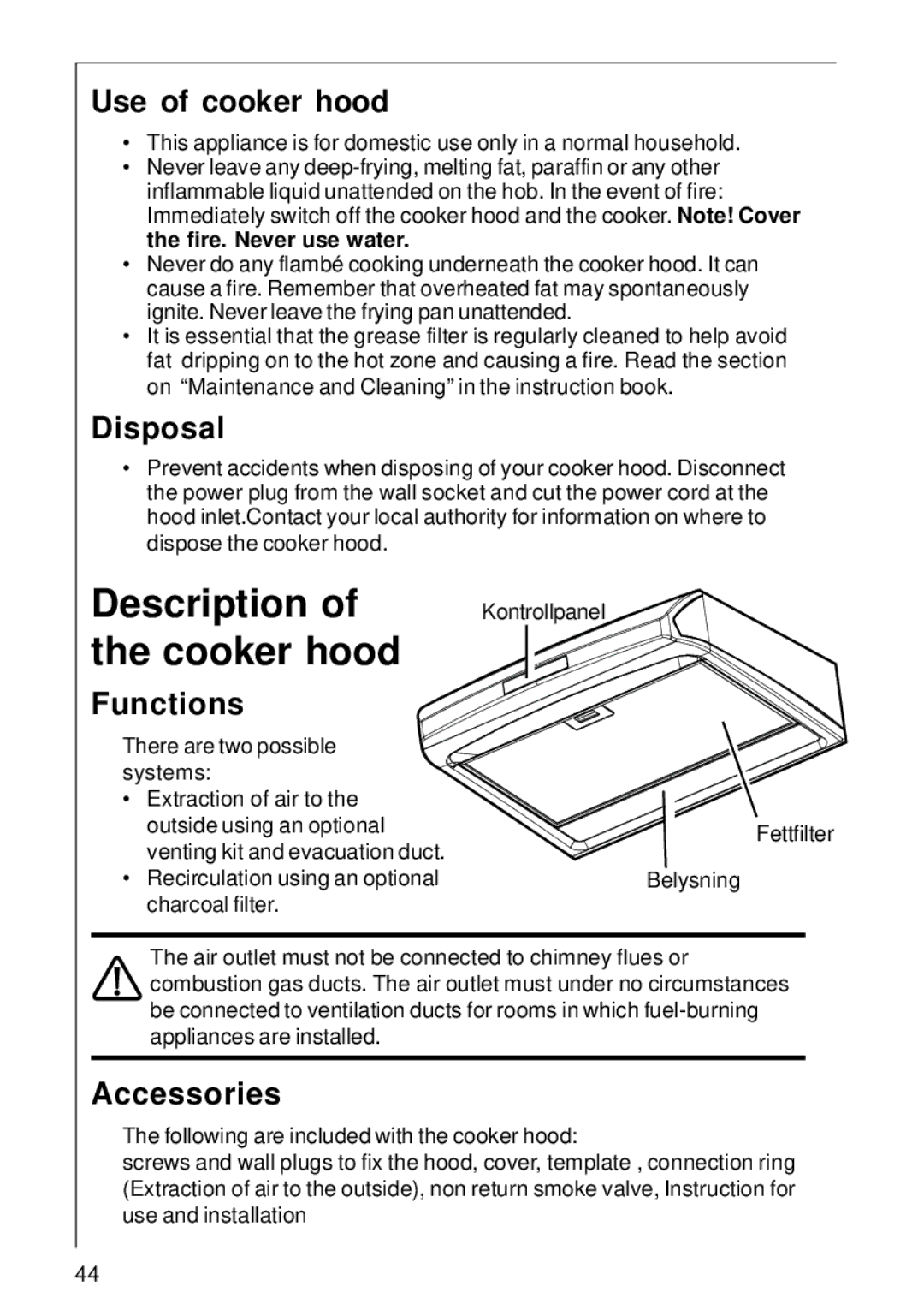 AEG 1400 D installation instructions Functions, Disposal 