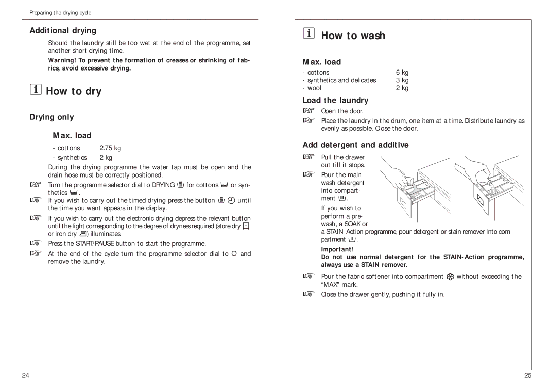 AEG 14800 manual How to dry, How to wash 