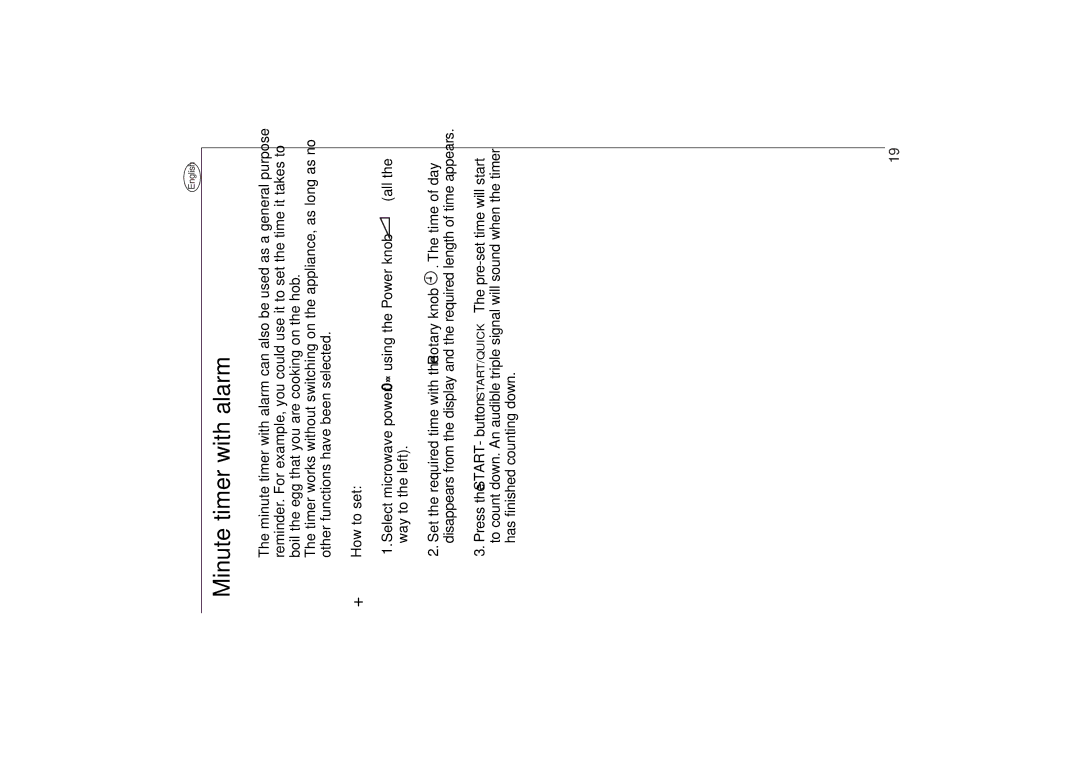 AEG 153 E manual Minute timer with alarm 