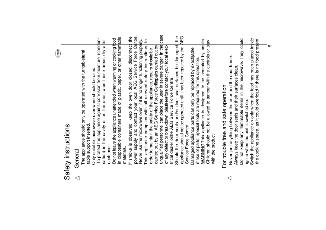 AEG 153 E manual Safety instructions, General, For trouble free and safe operation 