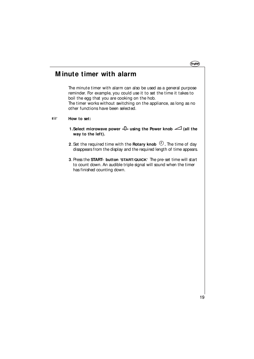 AEG 153 E manual Minute timer with alarm, How to set 