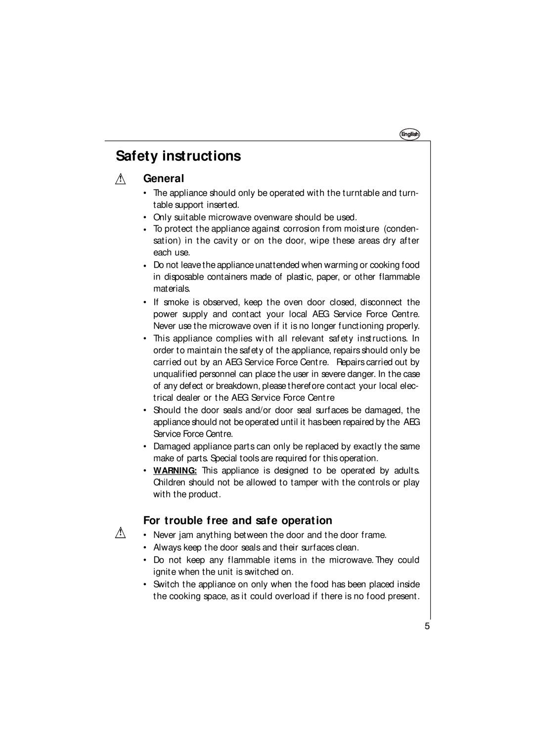 AEG 153 E manual Safety instructions, General, For trouble free and safe operation 