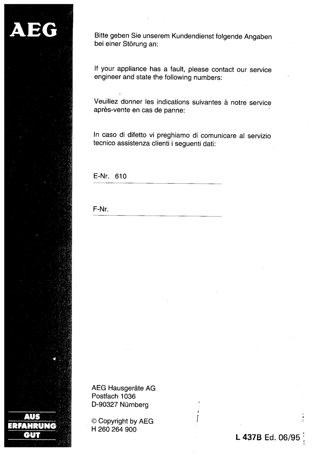 AEG 155 D manual 