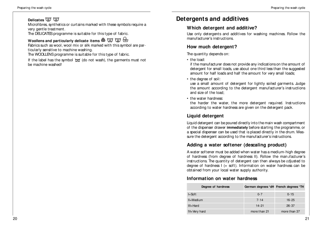 AEG 1576 T manual Detergents and additives 