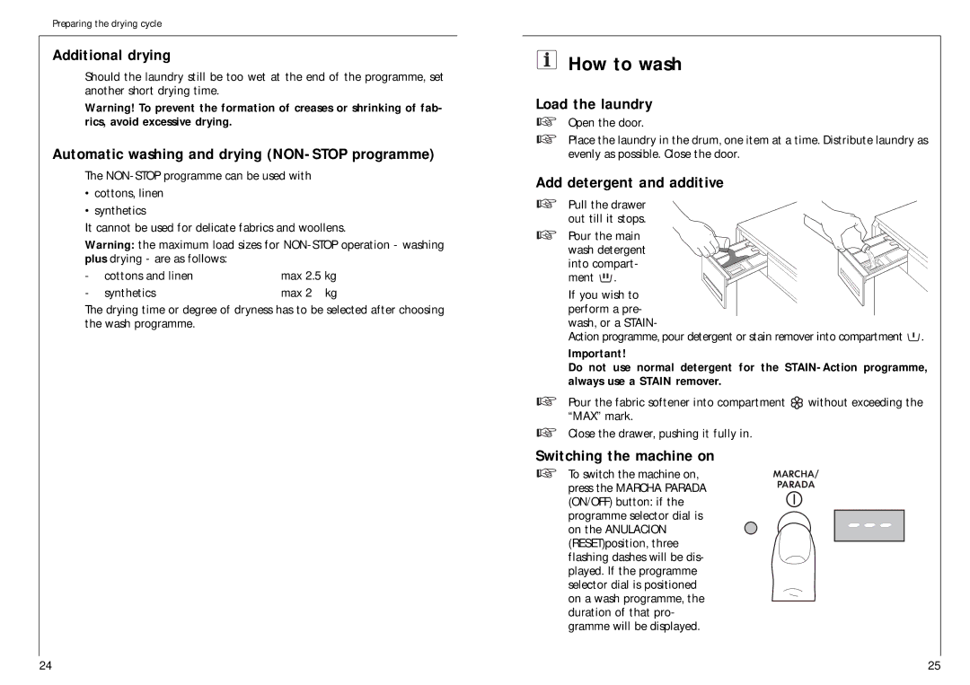 AEG 1576 T manual How to wash 