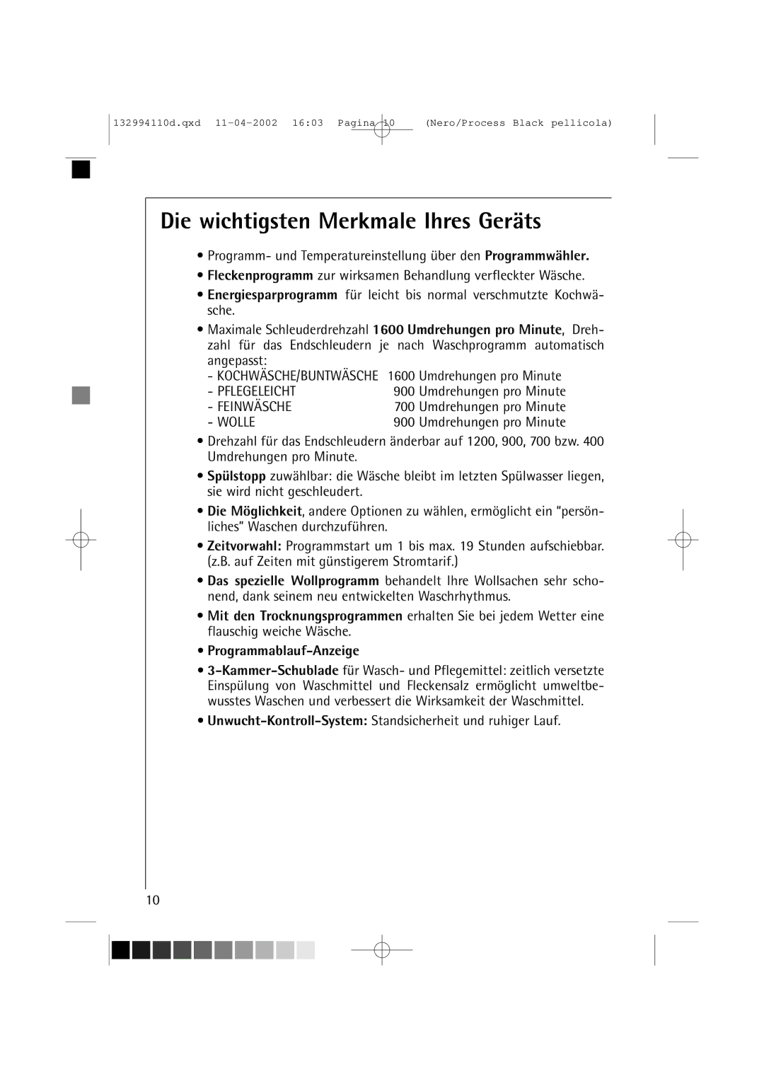 AEG 16810 manual Die wichtigsten Merkmale Ihres Geräts, Programmablauf-Anzeige 