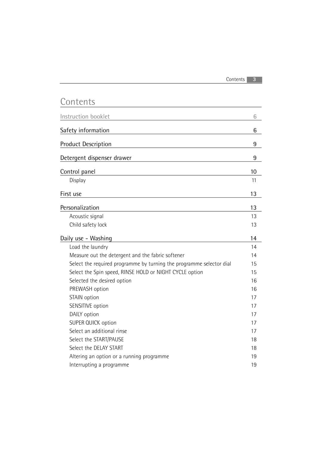 AEG 16850 user manual Contents 