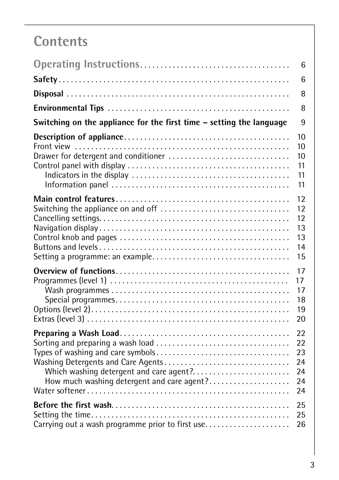 AEG 1850 manual Contents 