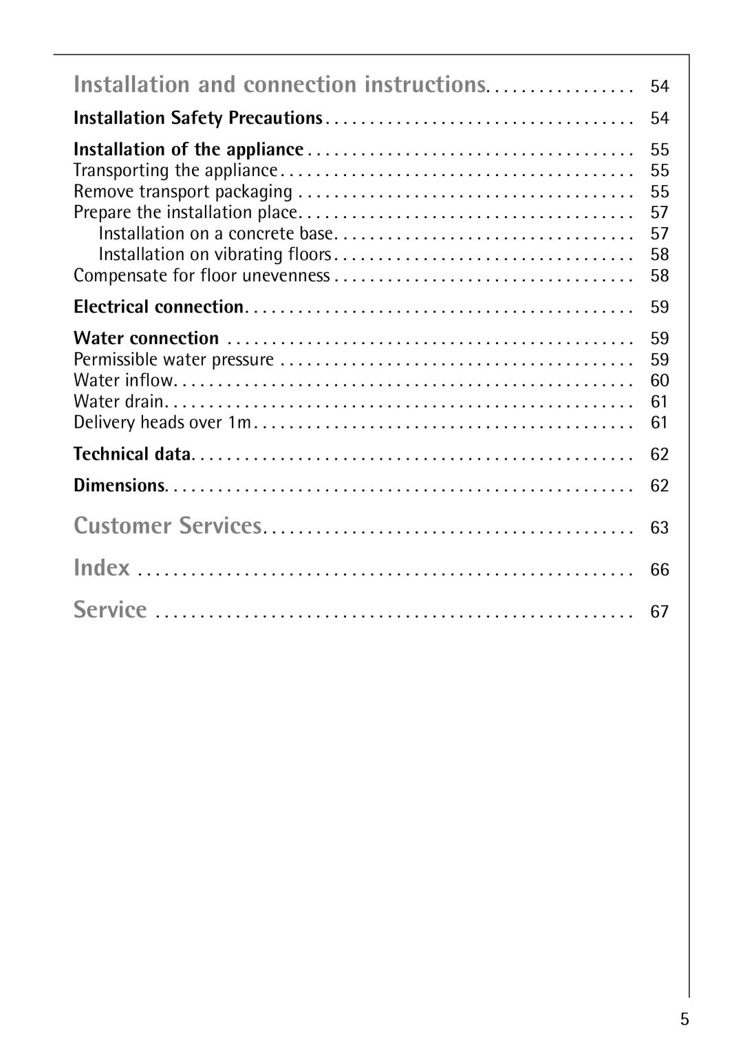 AEG 1850 manual Installation and connection instructions 