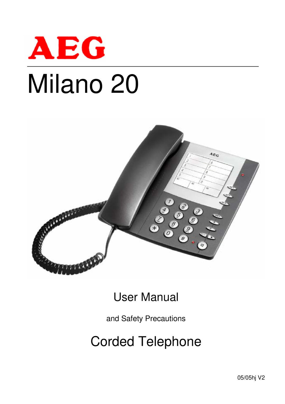 AEG 20 user manual Milano 