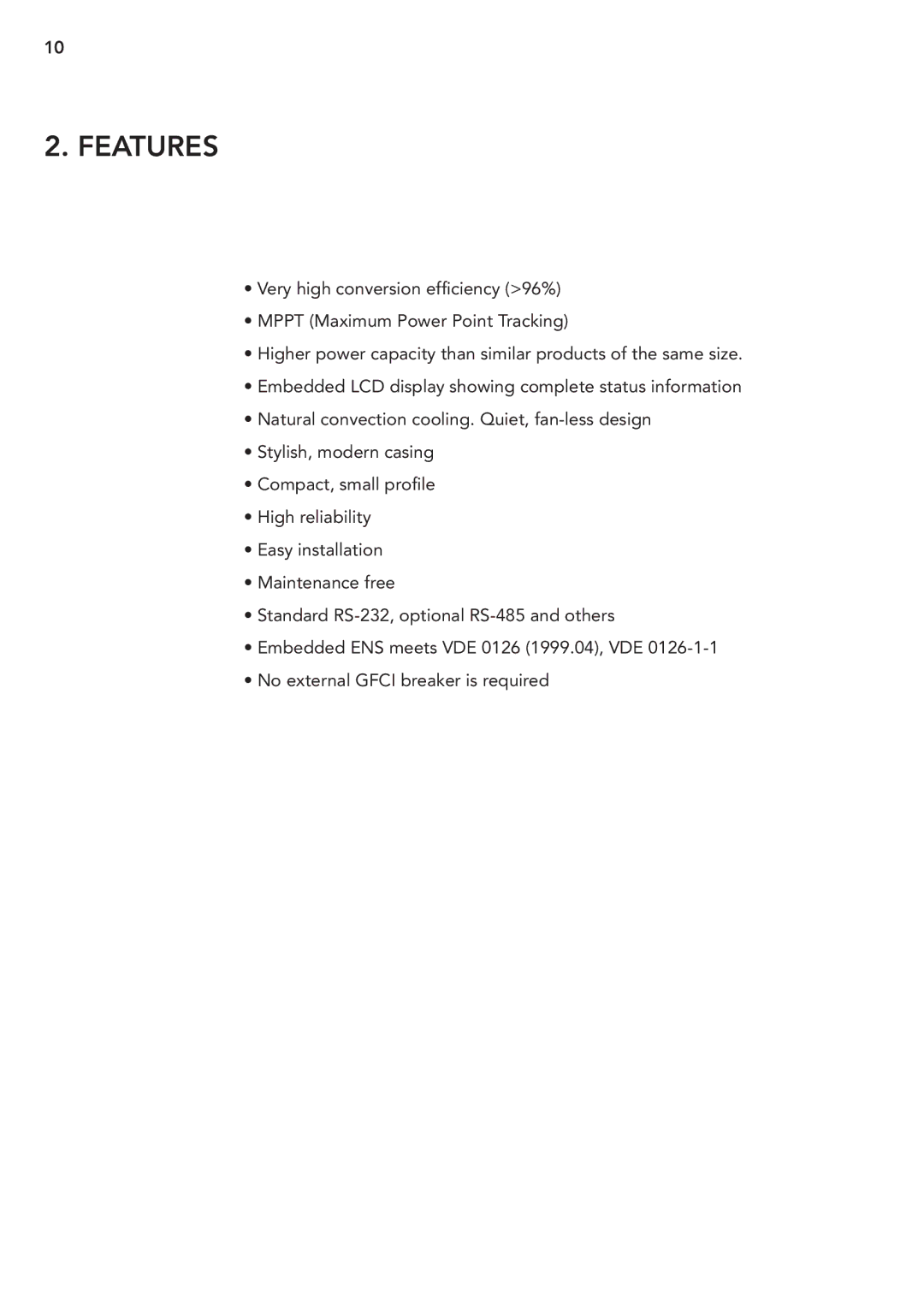 AEG PV 2000 operating instructions Features 