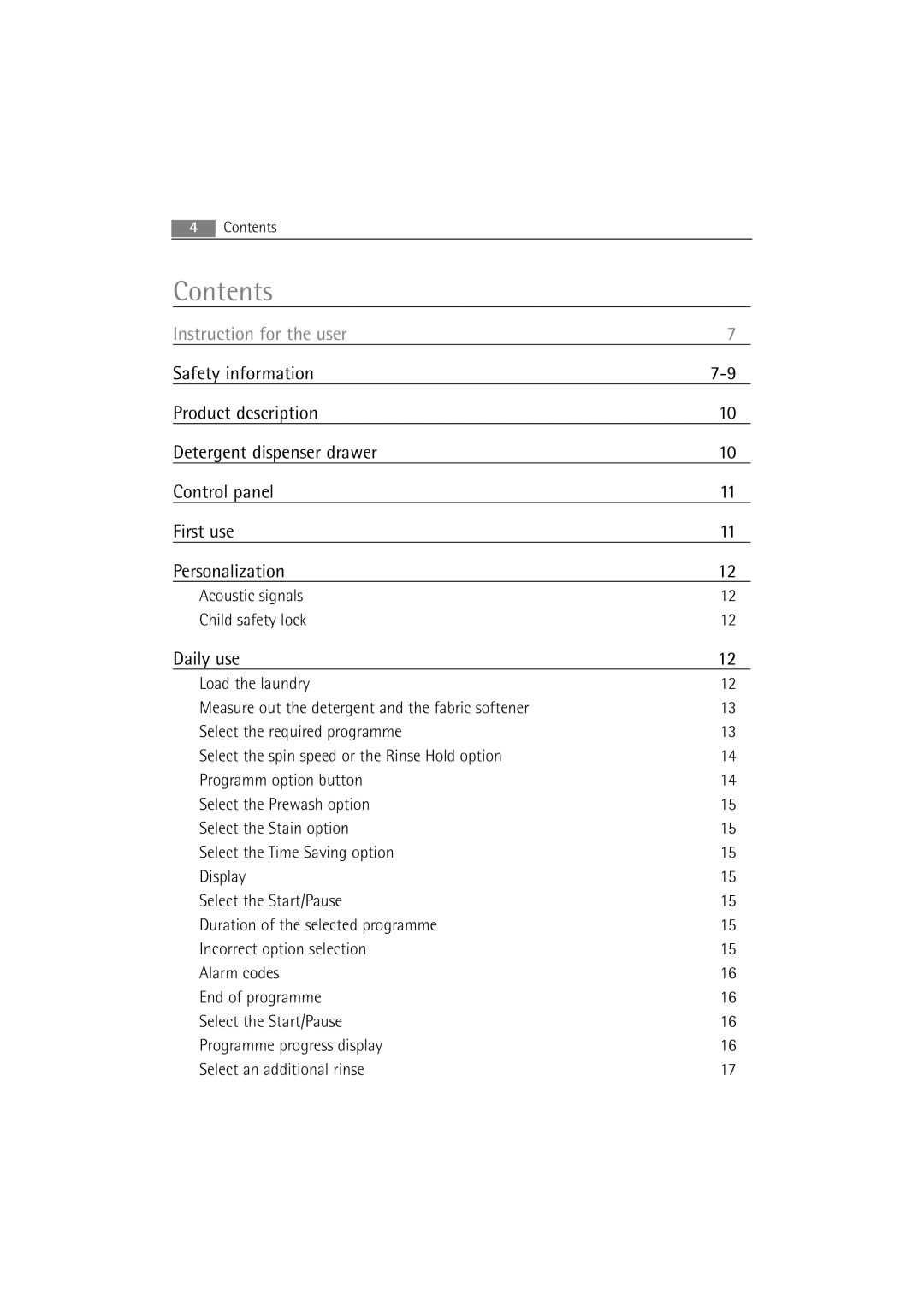 AEG 2252 F user manual Contents 