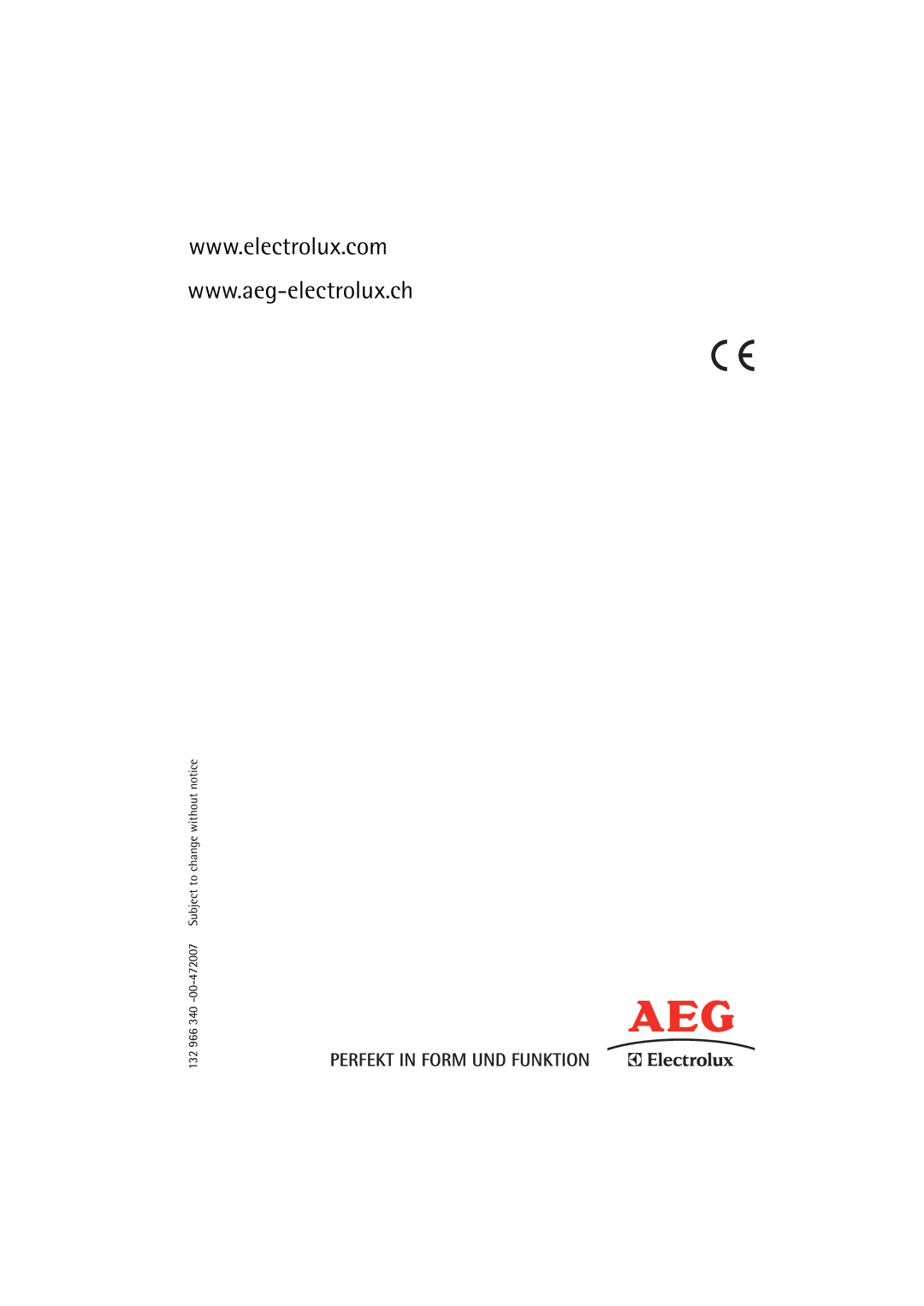 AEG 2252 F user manual 132 966 340 -00-472007 Subject to change without notice 