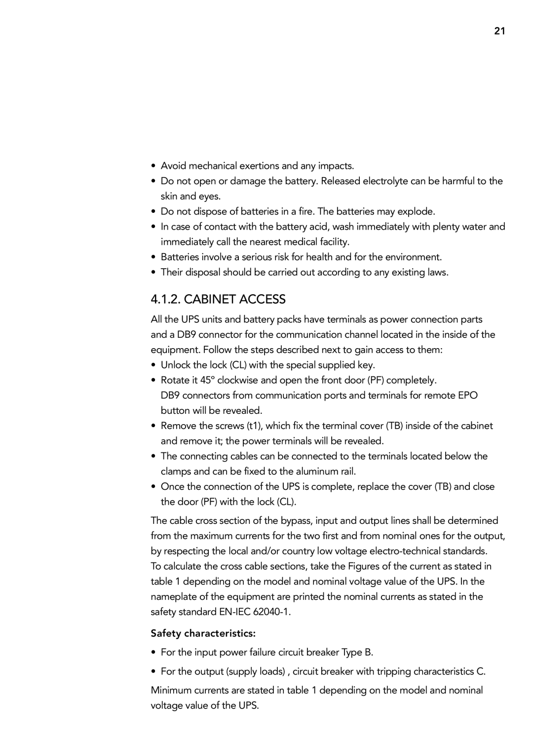 AEG 2.33 2 user manual Cabinet access 