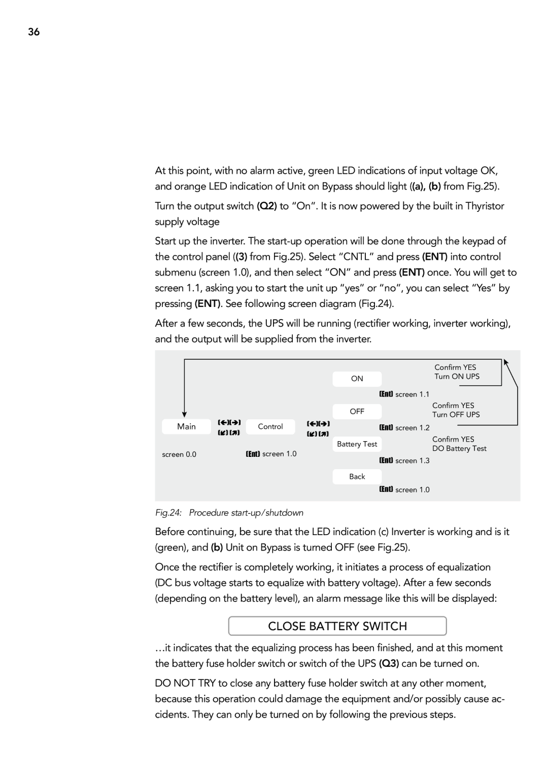 AEG 2.33 2 user manual Close Battery Switch 