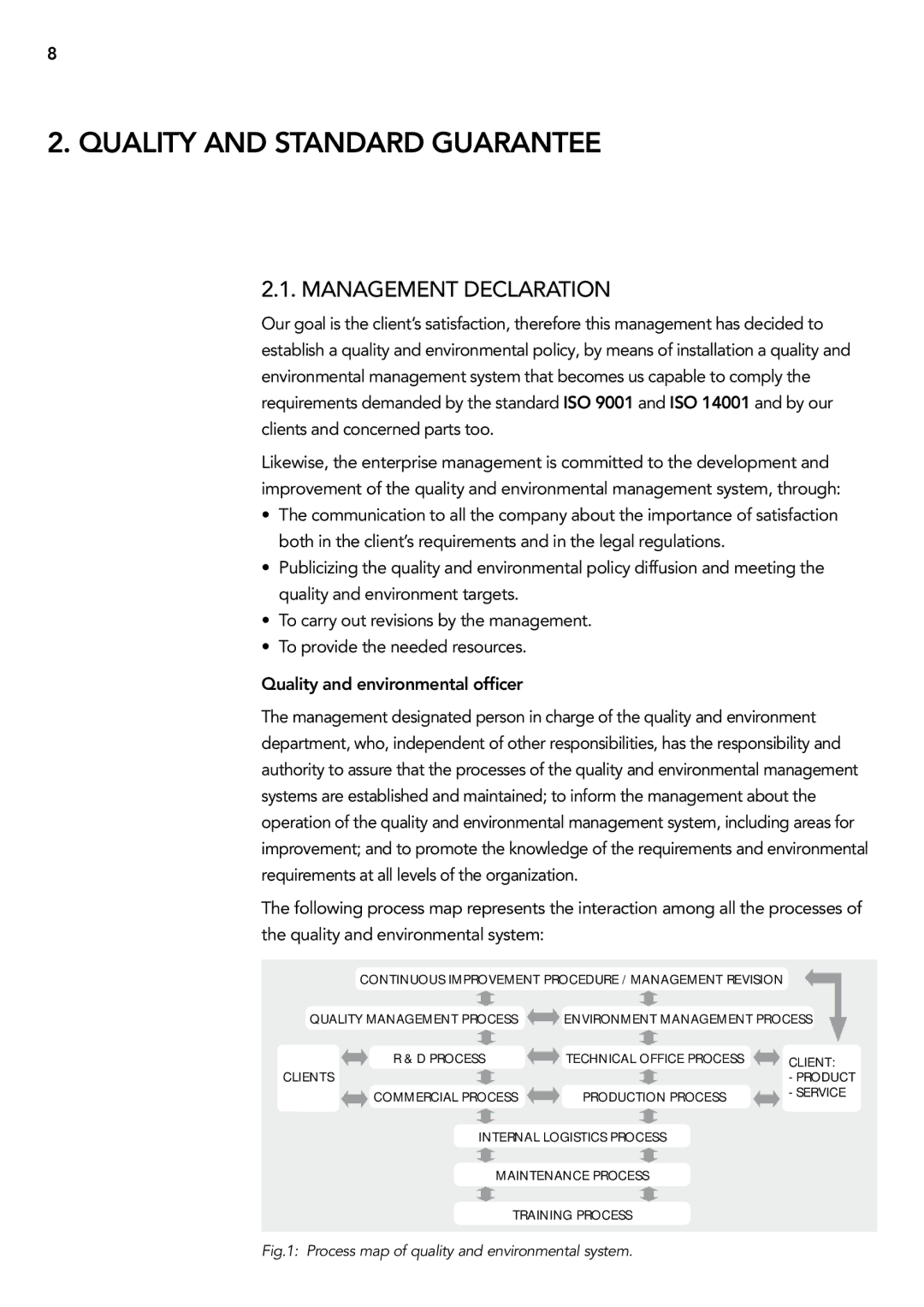 AEG 2.33 2 user manual Quality and standard guarantee, Management declaration 