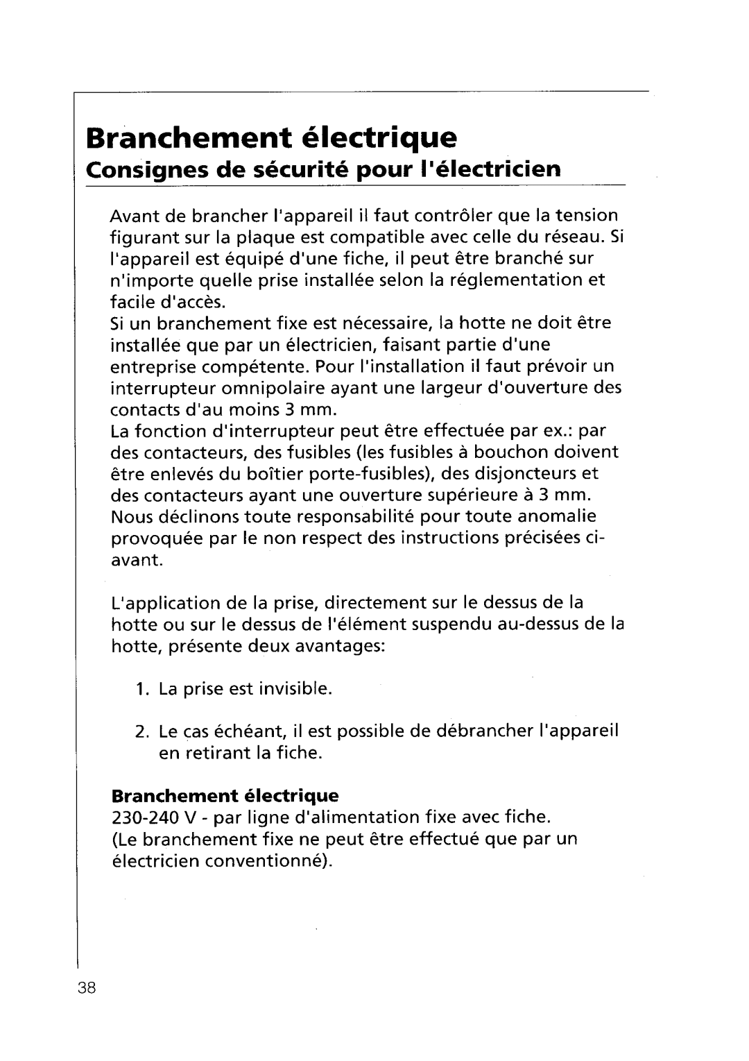 AEG 230 D, 239 D installation instructions 