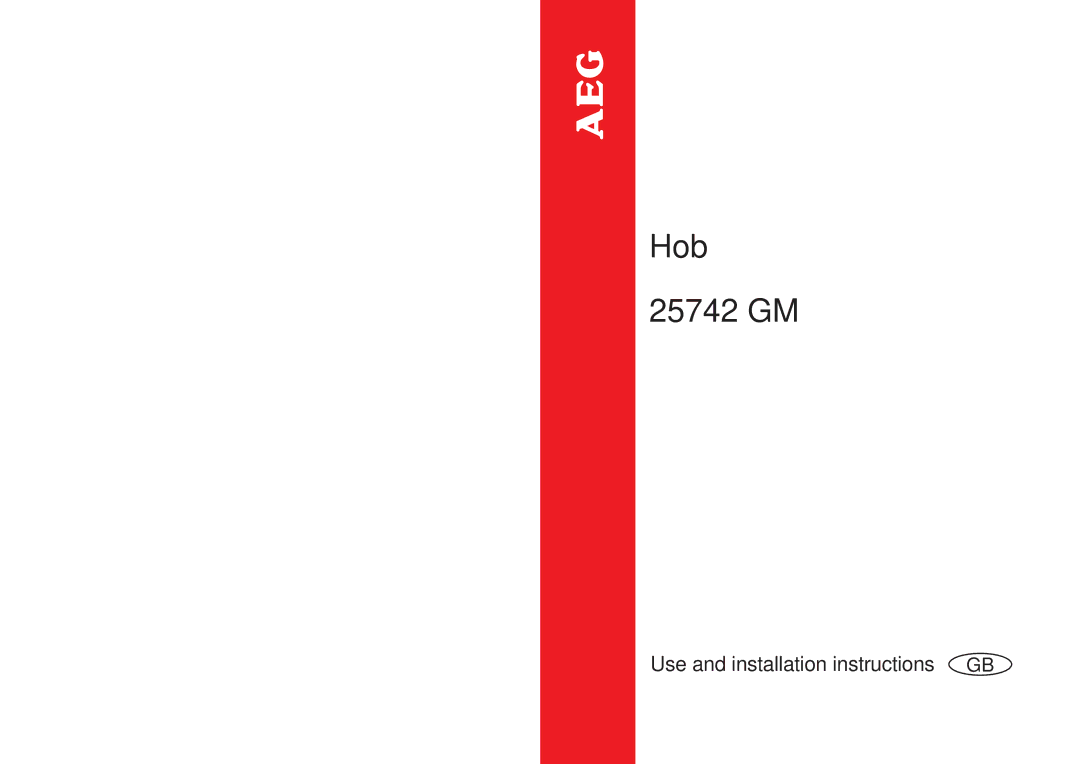 AEG installation instructions Hob 25742 GM 