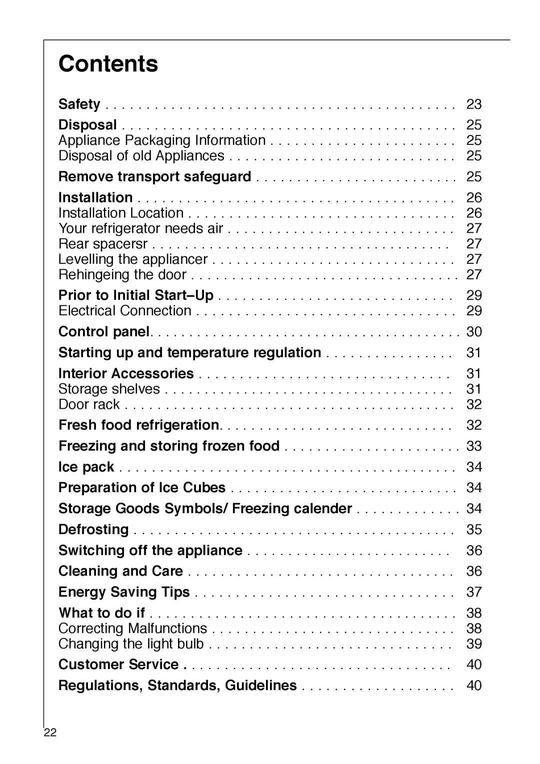 AEG 2642-6 KG manual Contents 