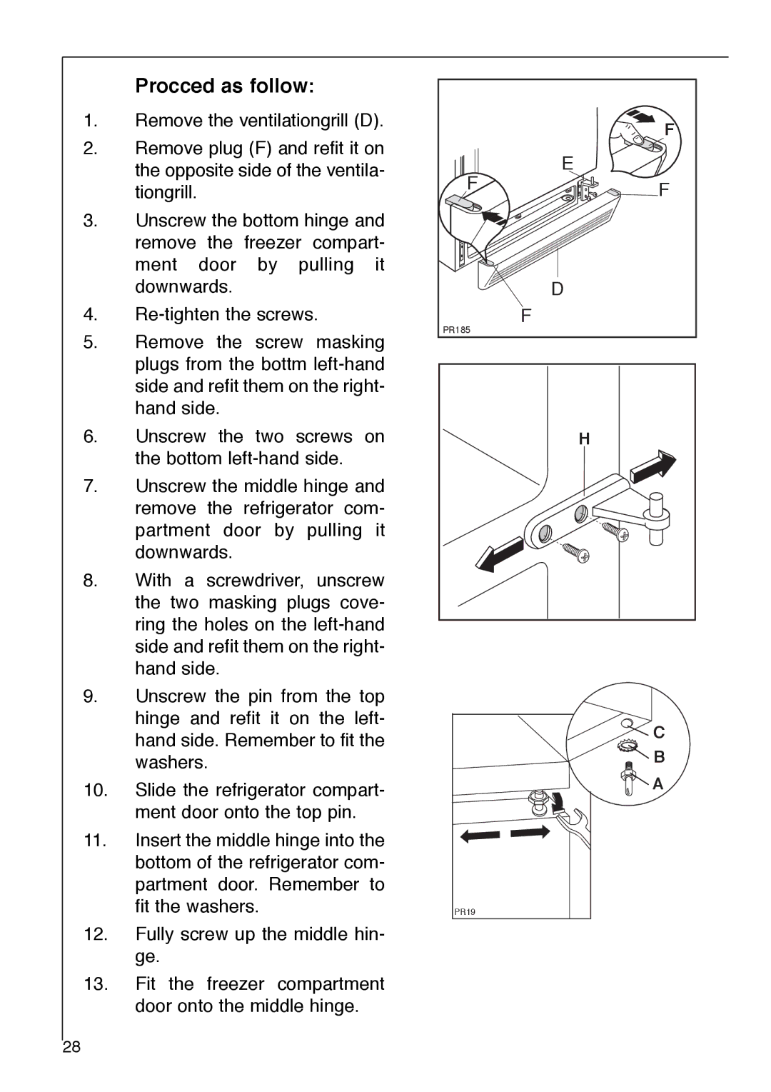 AEG 2642-6 KG manual Procced as follow 