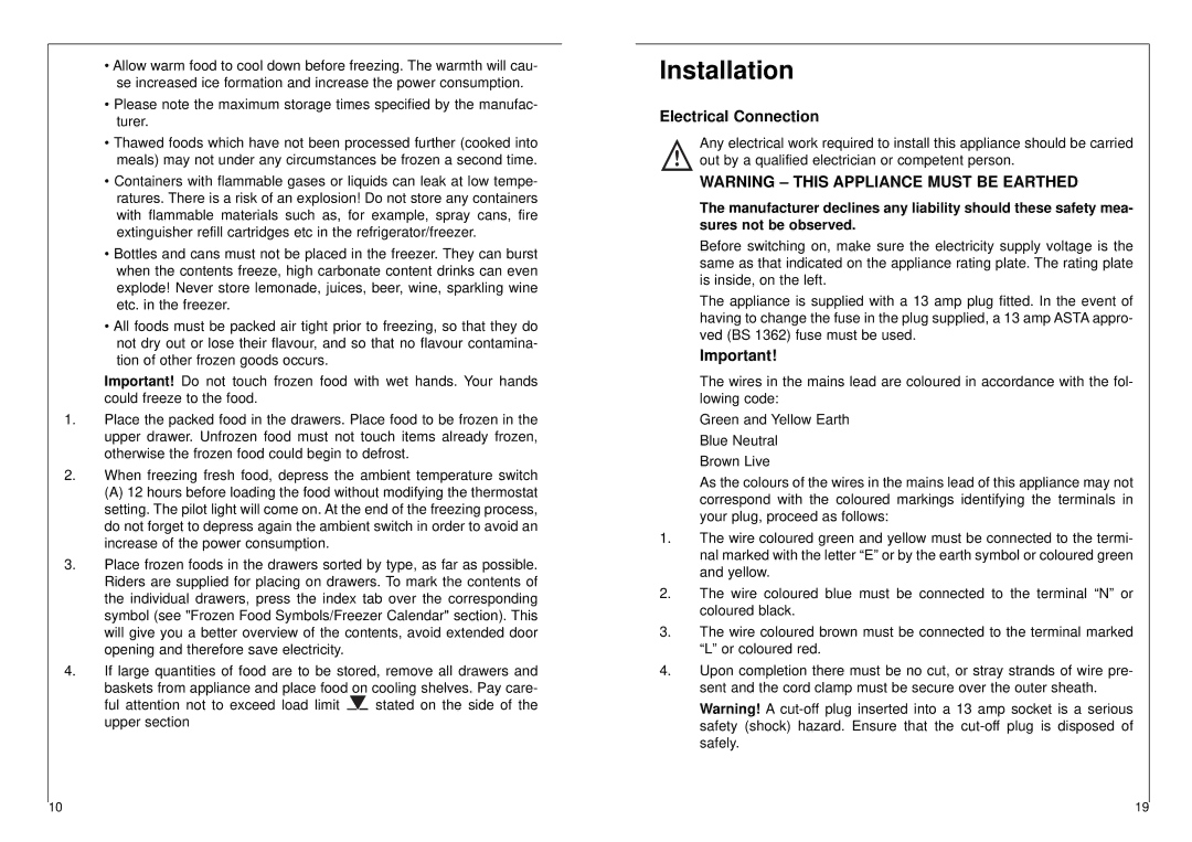 AEG 2842-6 I installation instructions Installation, Electrical Connection 