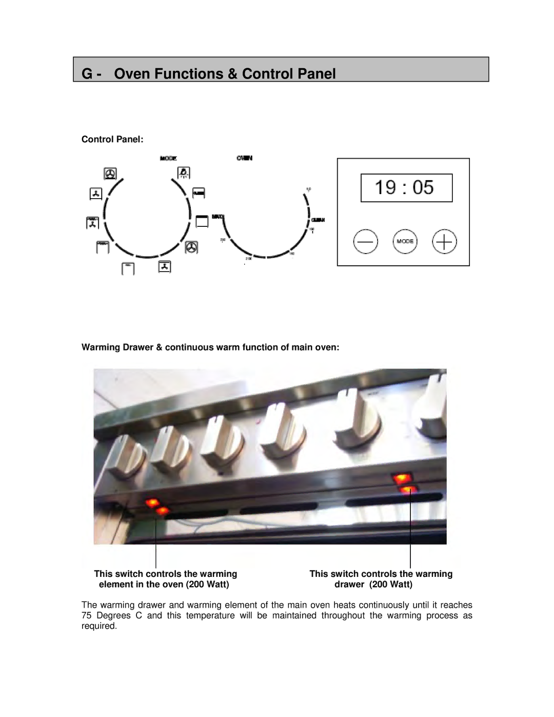 AEG 3007VNM-M manual Oven Functions & Control Panel 