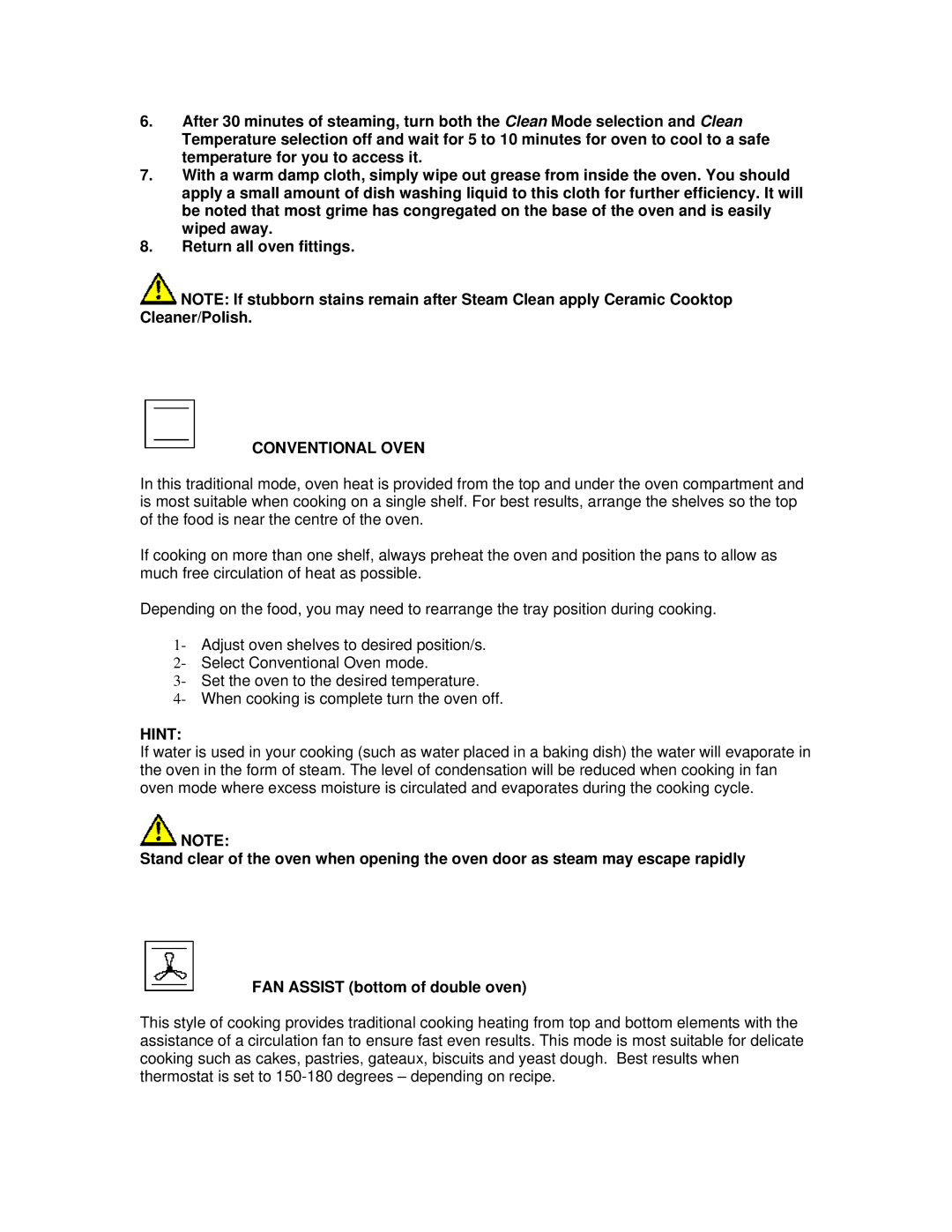 AEG 3007VNM-M manual Conventional Oven, Hint 