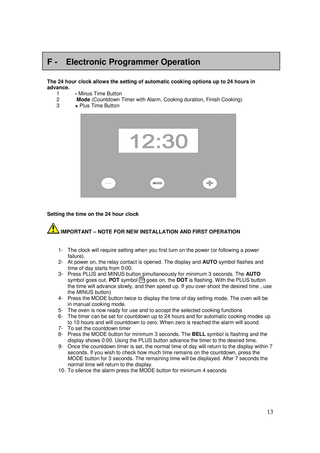 AEG 3009VNM-M, 3009VNMM user manual Electronic Programmer Operation, Setting the time on the 24 hour clock 