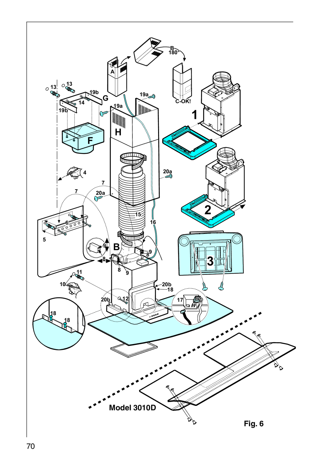 AEG 3010 D, 3000 D installation instructions Model 3010D 