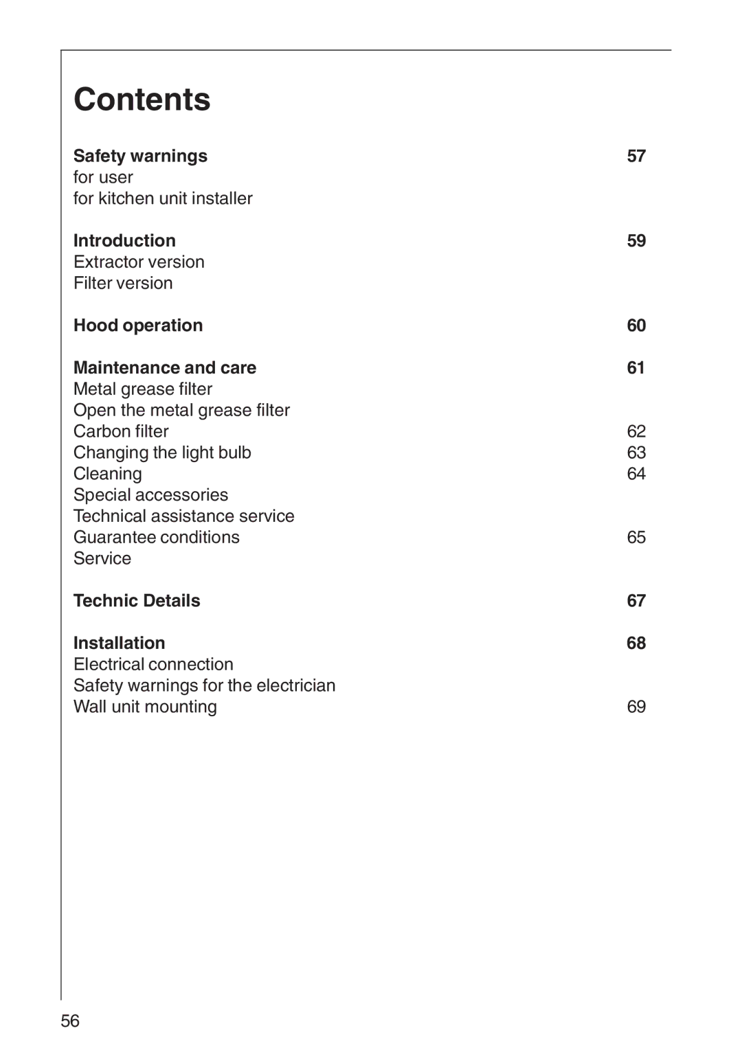 AEG 3010 D, 3000 D installation instructions Contents 