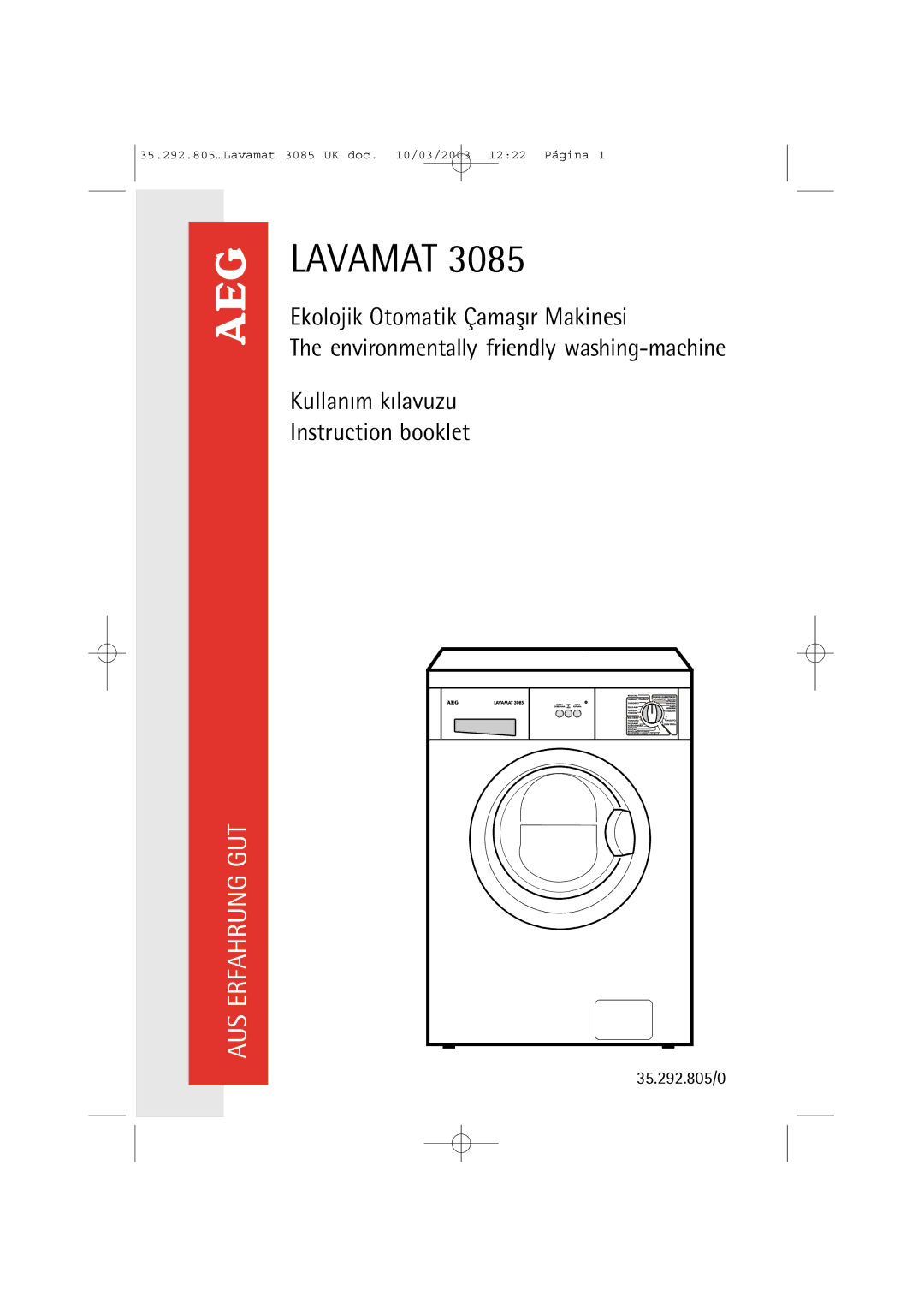 AEG 3085 manual Lavamat 