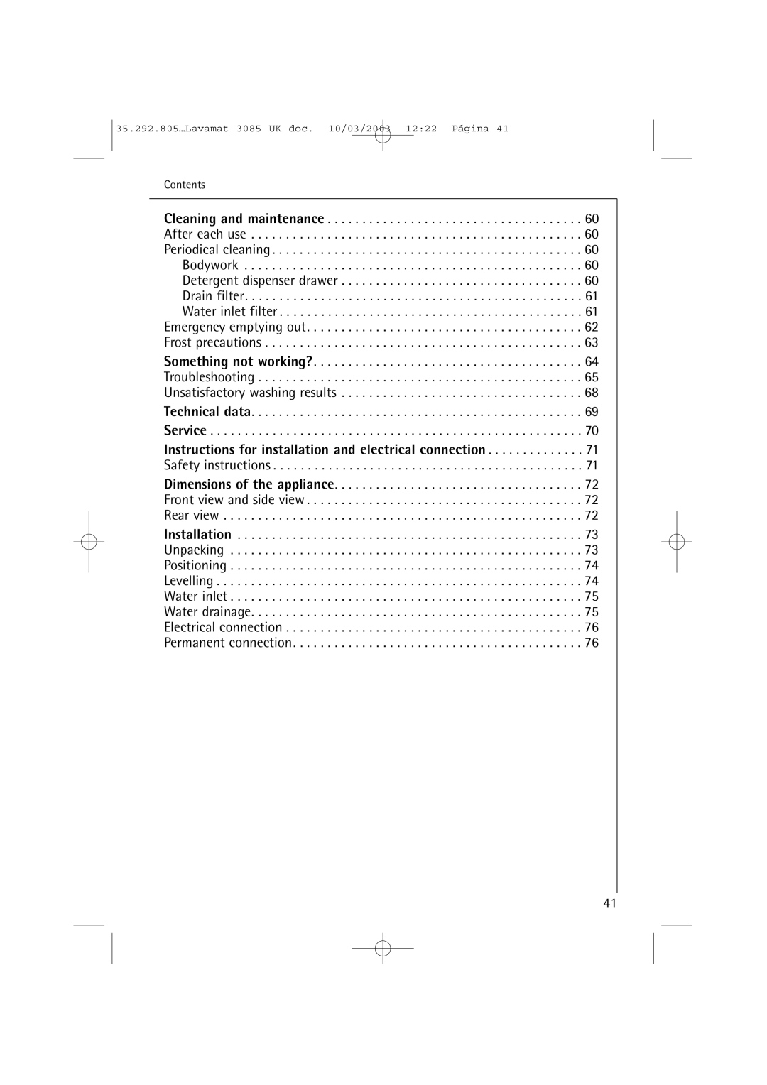 AEG manual 35.292.805…Lavamat 3085 UK doc /03/2003 1222 Página 