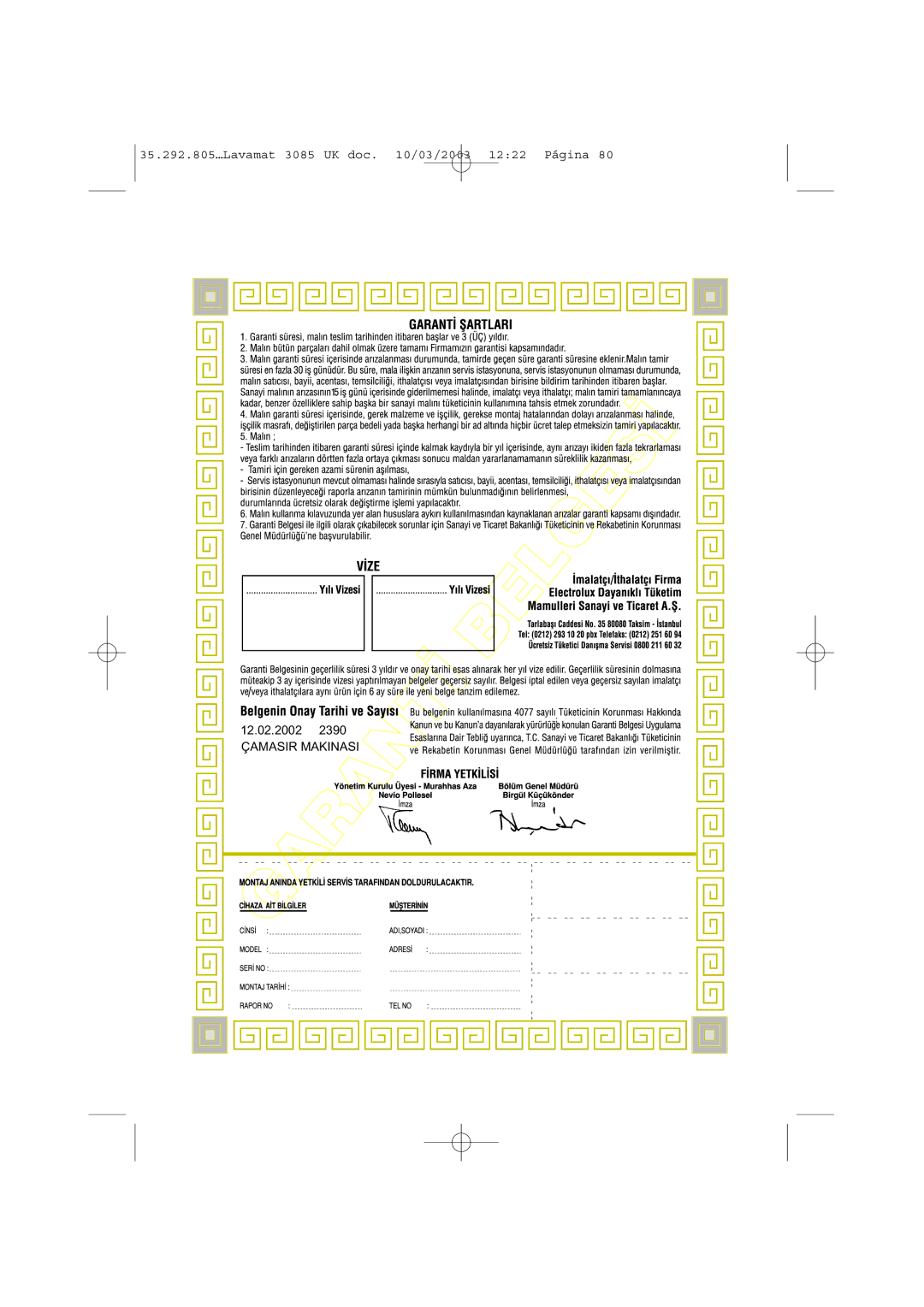 AEG 3085 manual 12.02.2002 