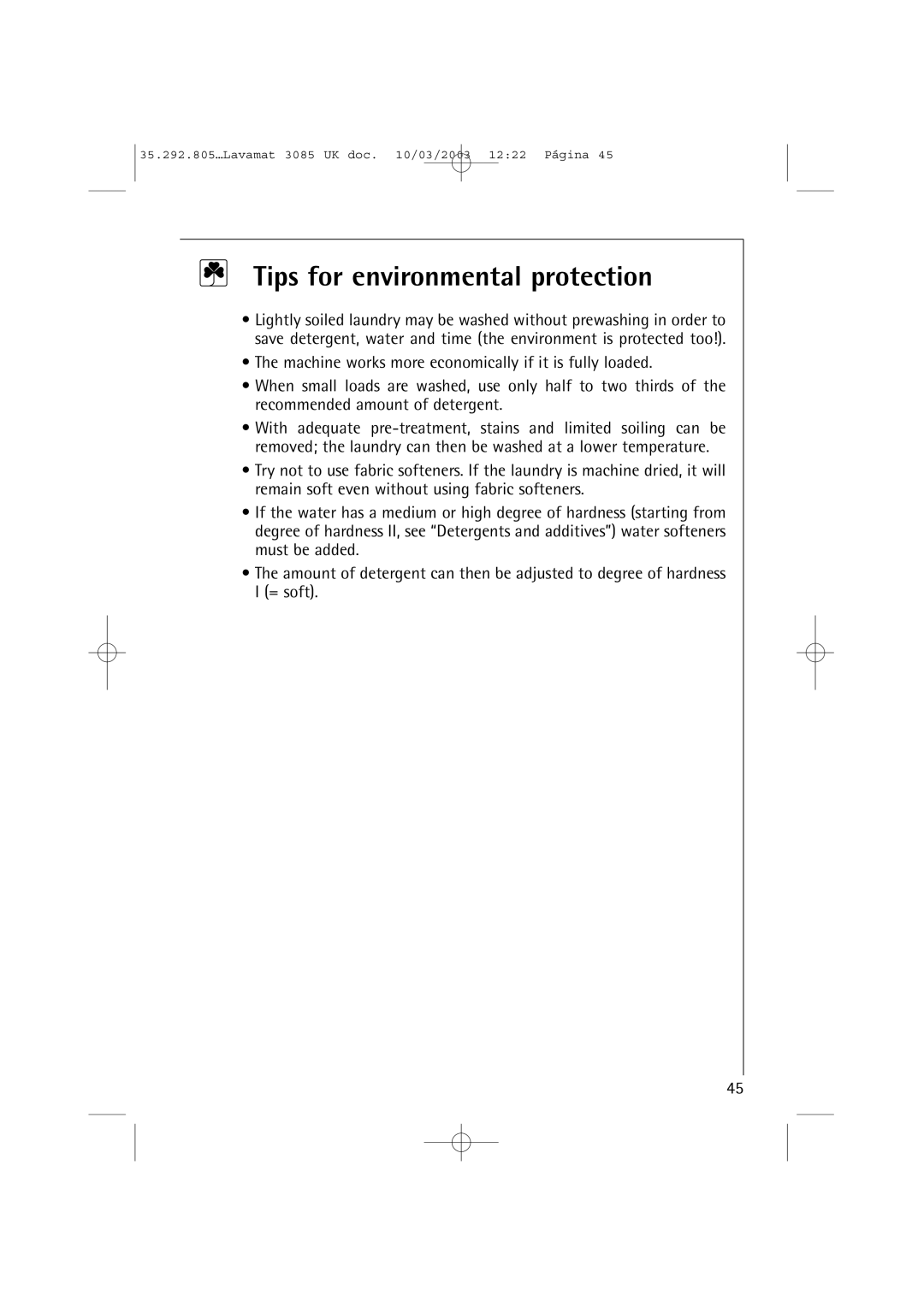 AEG 3085 manual Tips for environmental protection 