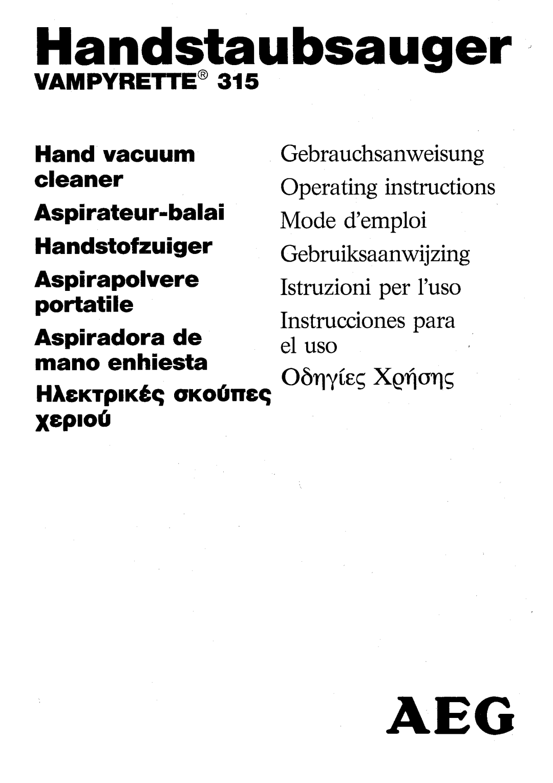 AEG 315 manual 