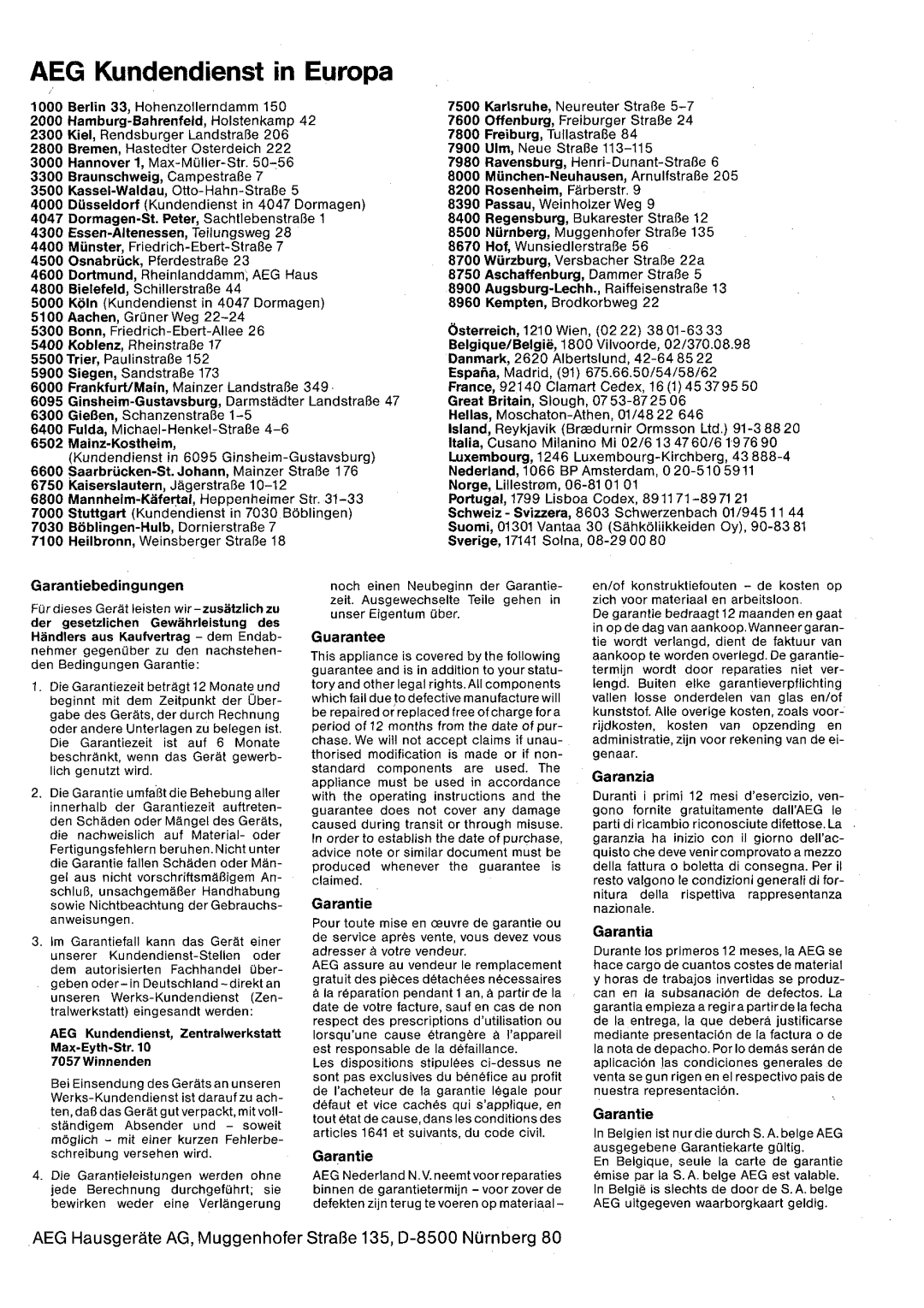 AEG 315 manual 