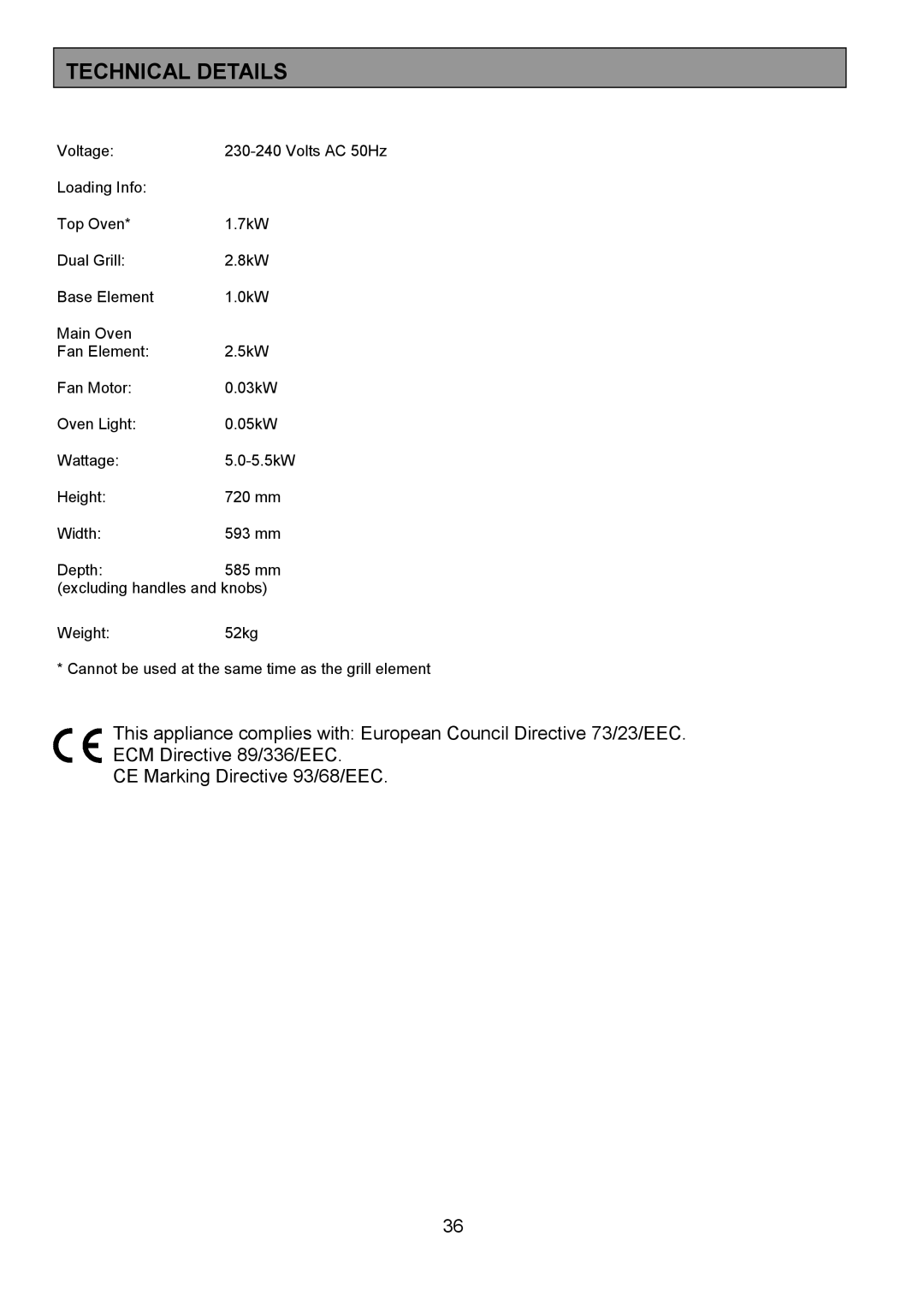 AEG 3210 BU installation instructions Technical Details 