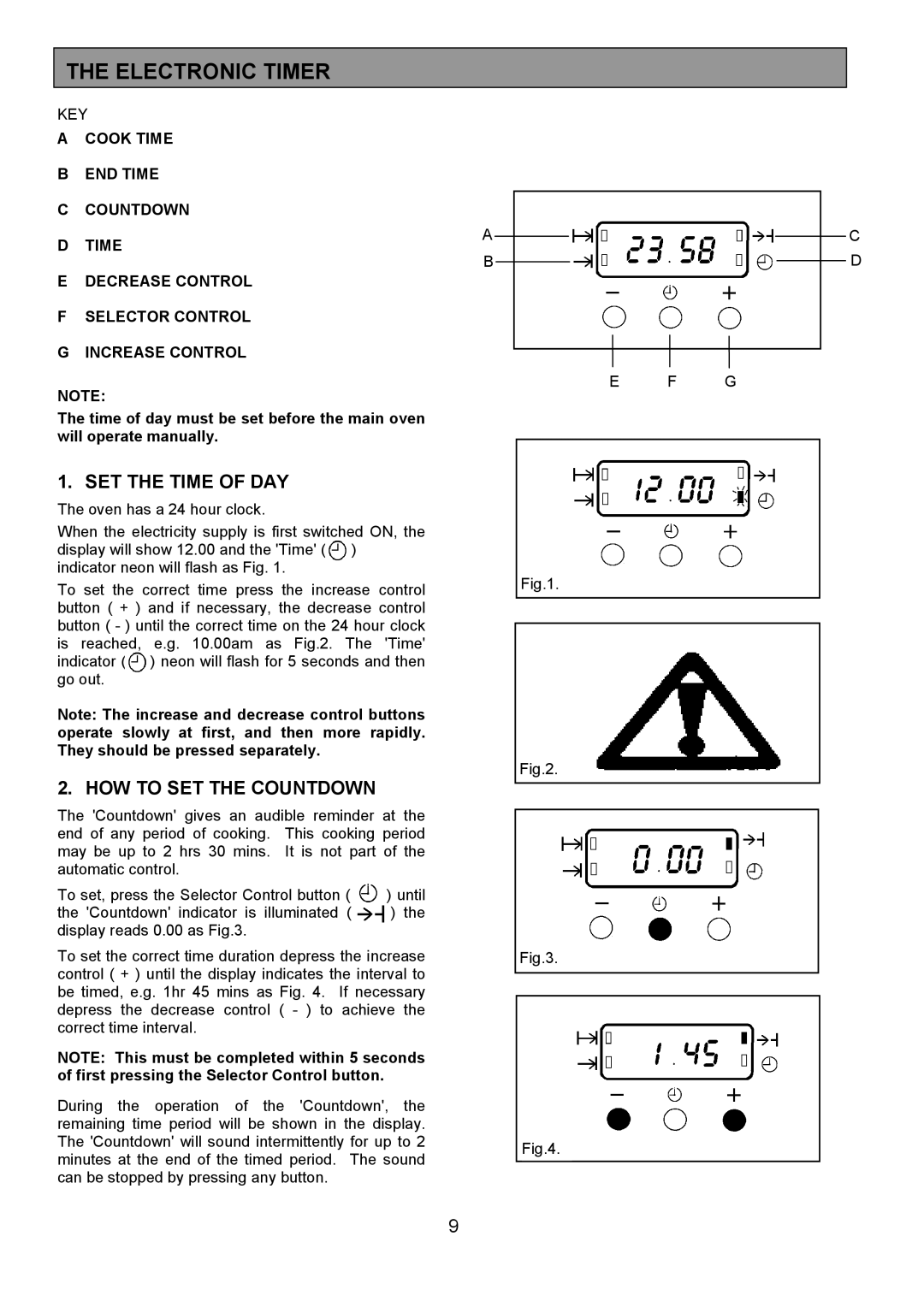 AEG 3210 BU installation instructions Electronic Timer, SET the Time of DAY, HOW to SET the Countdown 