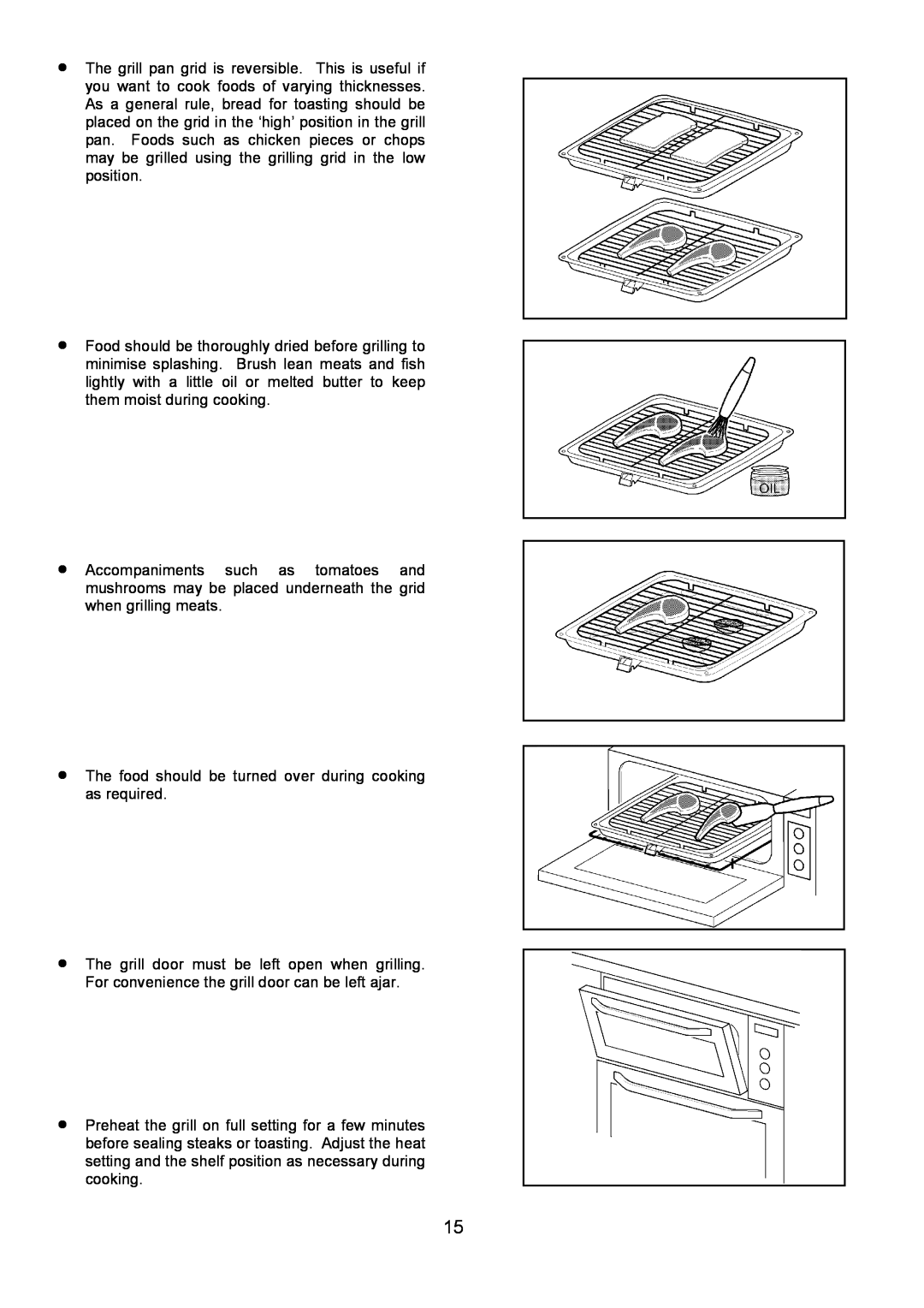 AEG 3210 BU installation instructions The food should be turned over during cooking as required 