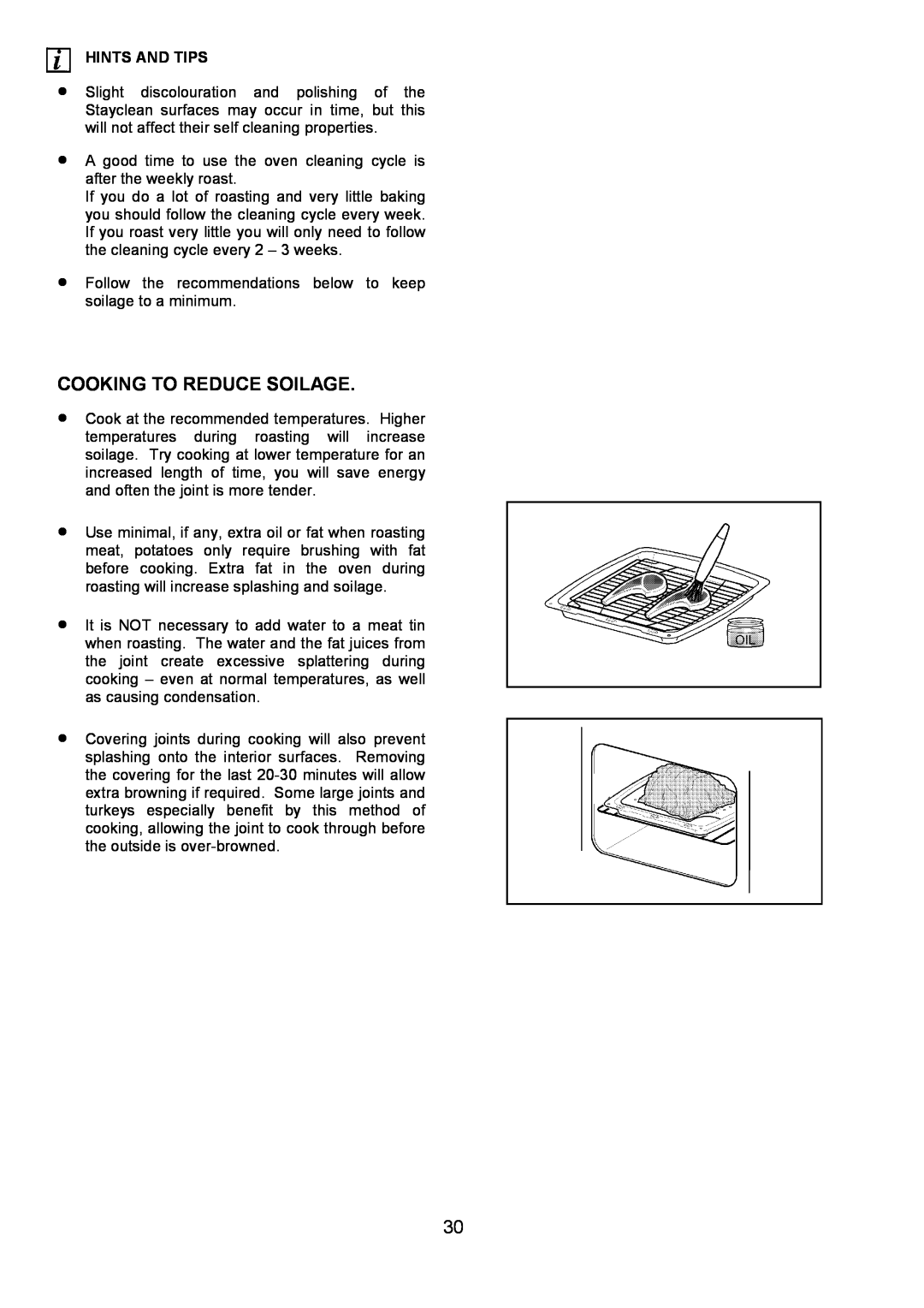 AEG 3210 BU installation instructions Cooking To Reduce Soilage, Hints And Tips 