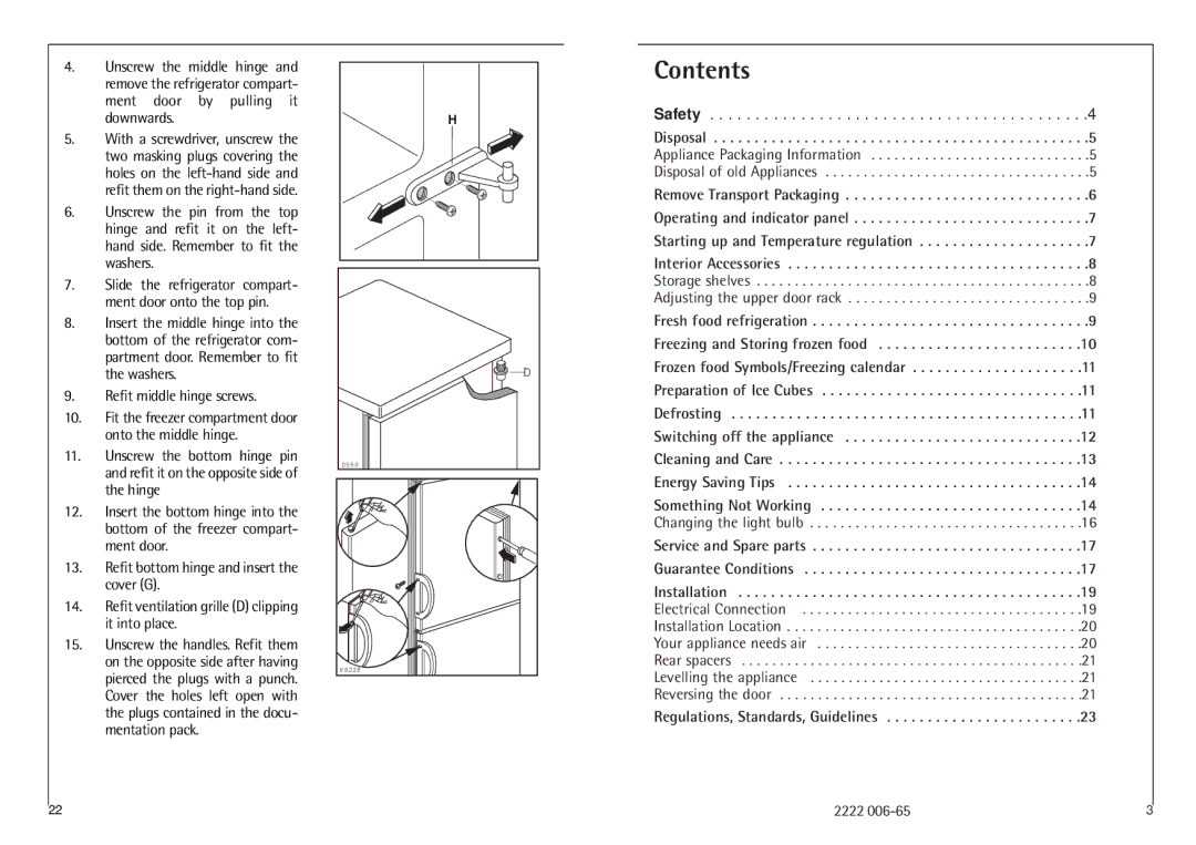 AEG 3288-6 KG, 3250-6 KG manual Contents 