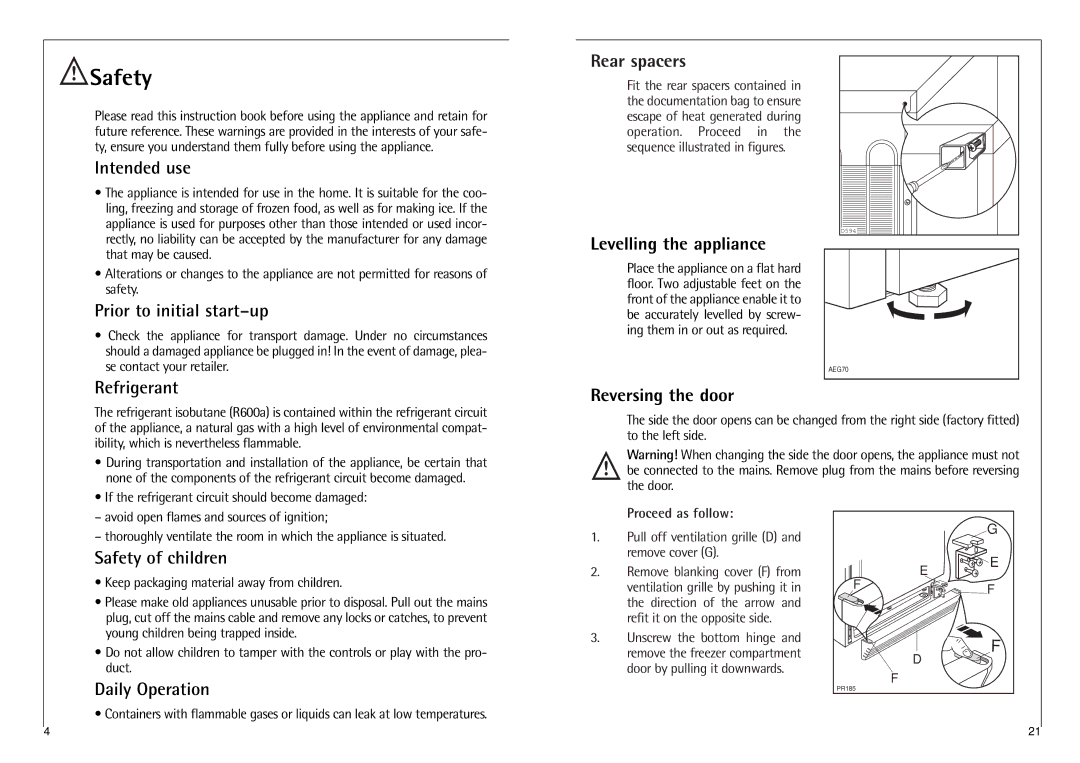 AEG 3250-6 KG, 3288-6 KG manual Safety 