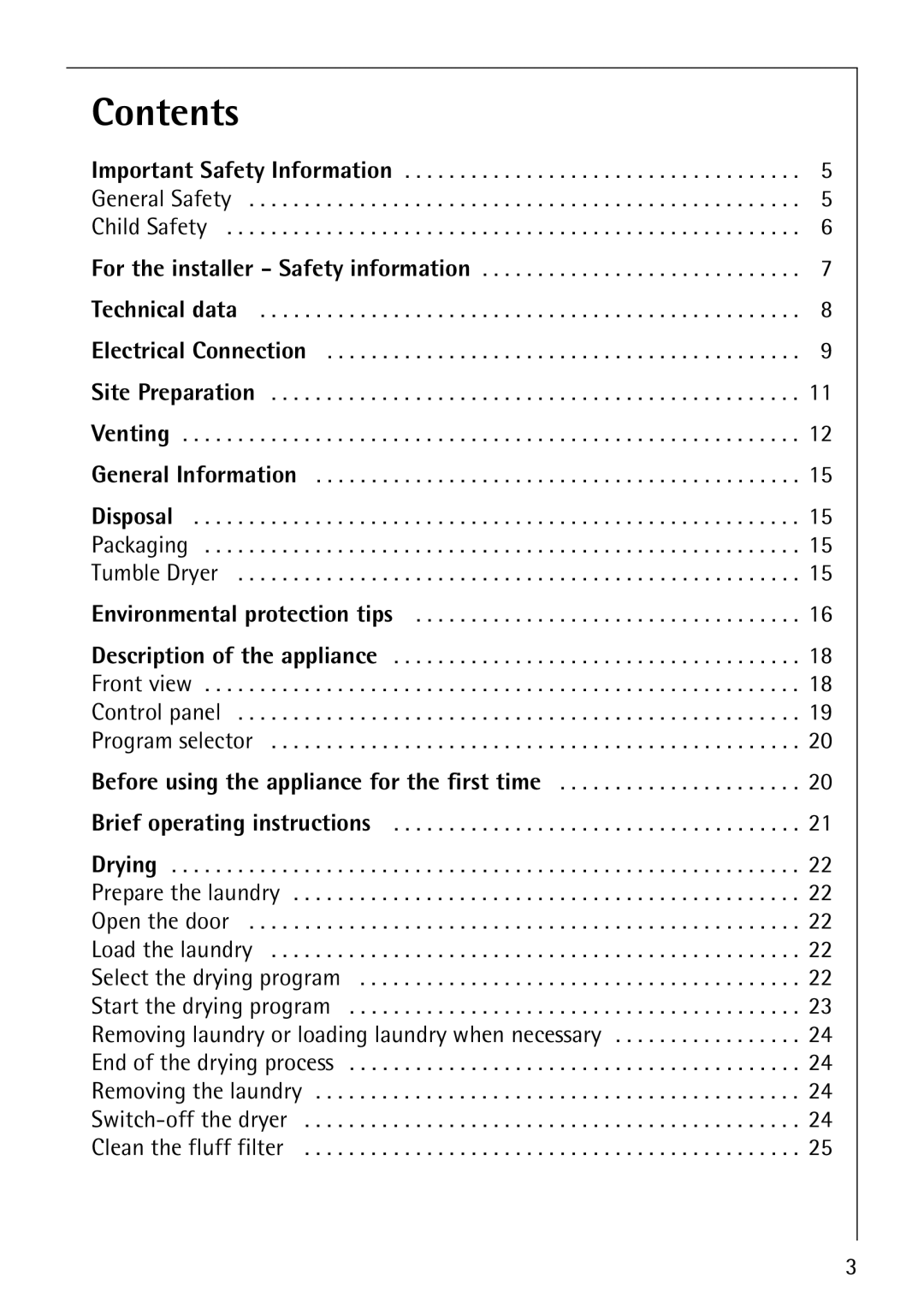 AEG 33600 installation instructions Contents 