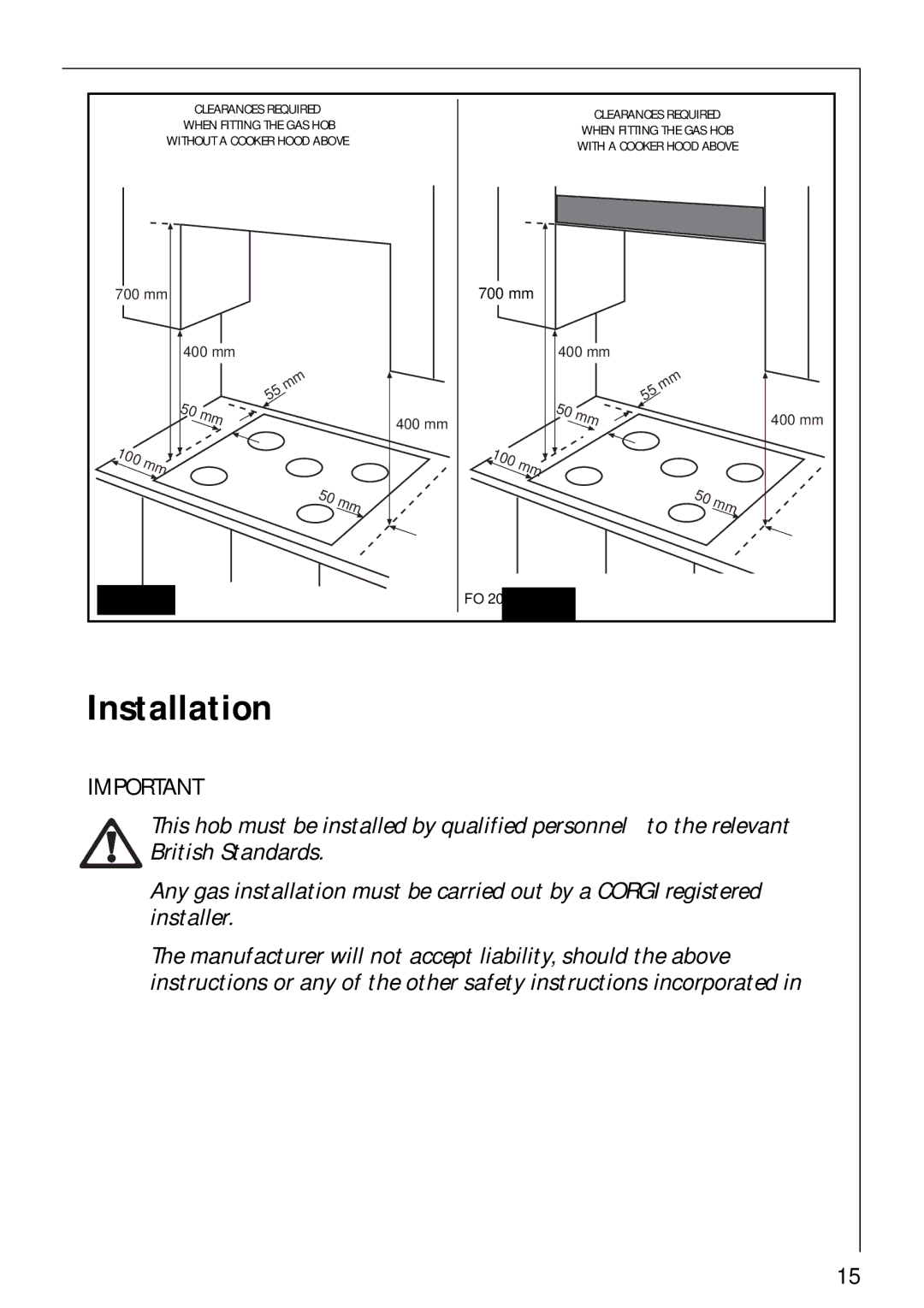 AEG 34942G installation instructions Installation 