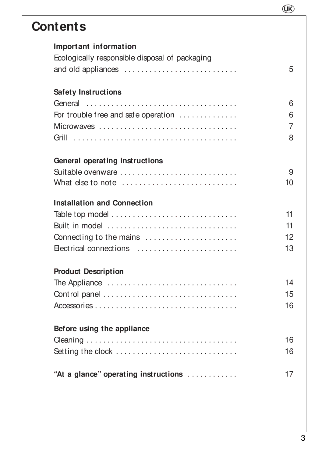 AEG 3534 E manual Contents 