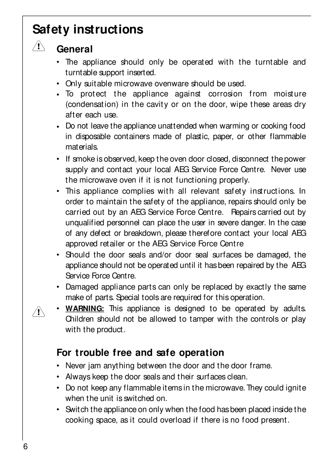 AEG 3534 E manual Safety instructions, General, For trouble free and safe operation 